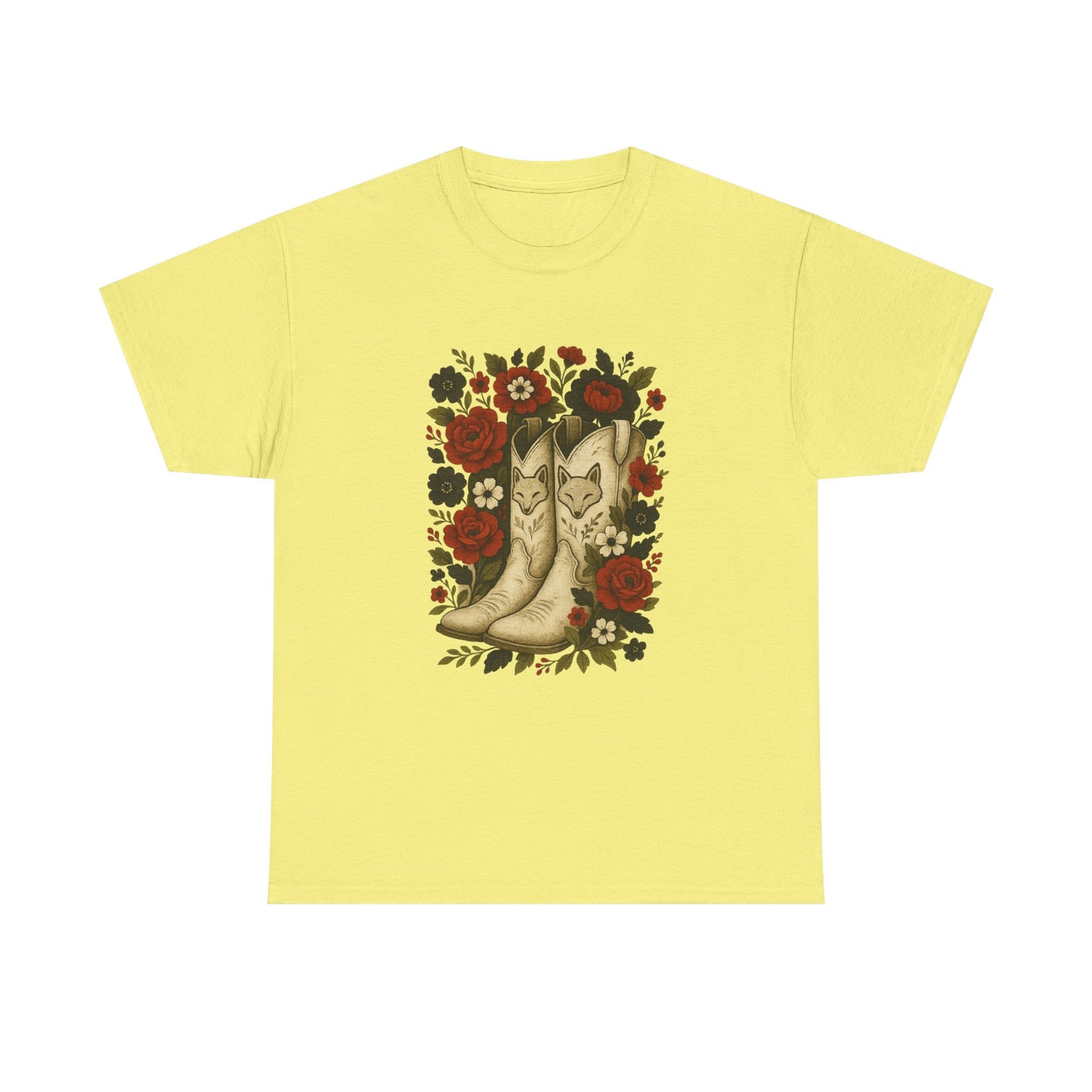 AR State Red Wolves Vintage Floral Cowboy Boots Tee