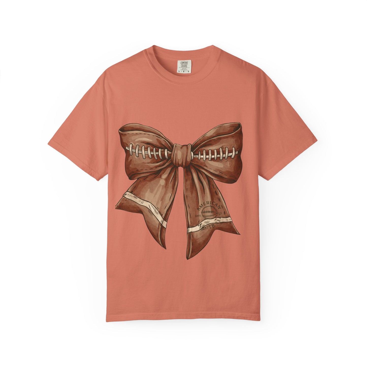 Football Bow T-Shirt: Unisex Casual Wear for Game Day Apparel