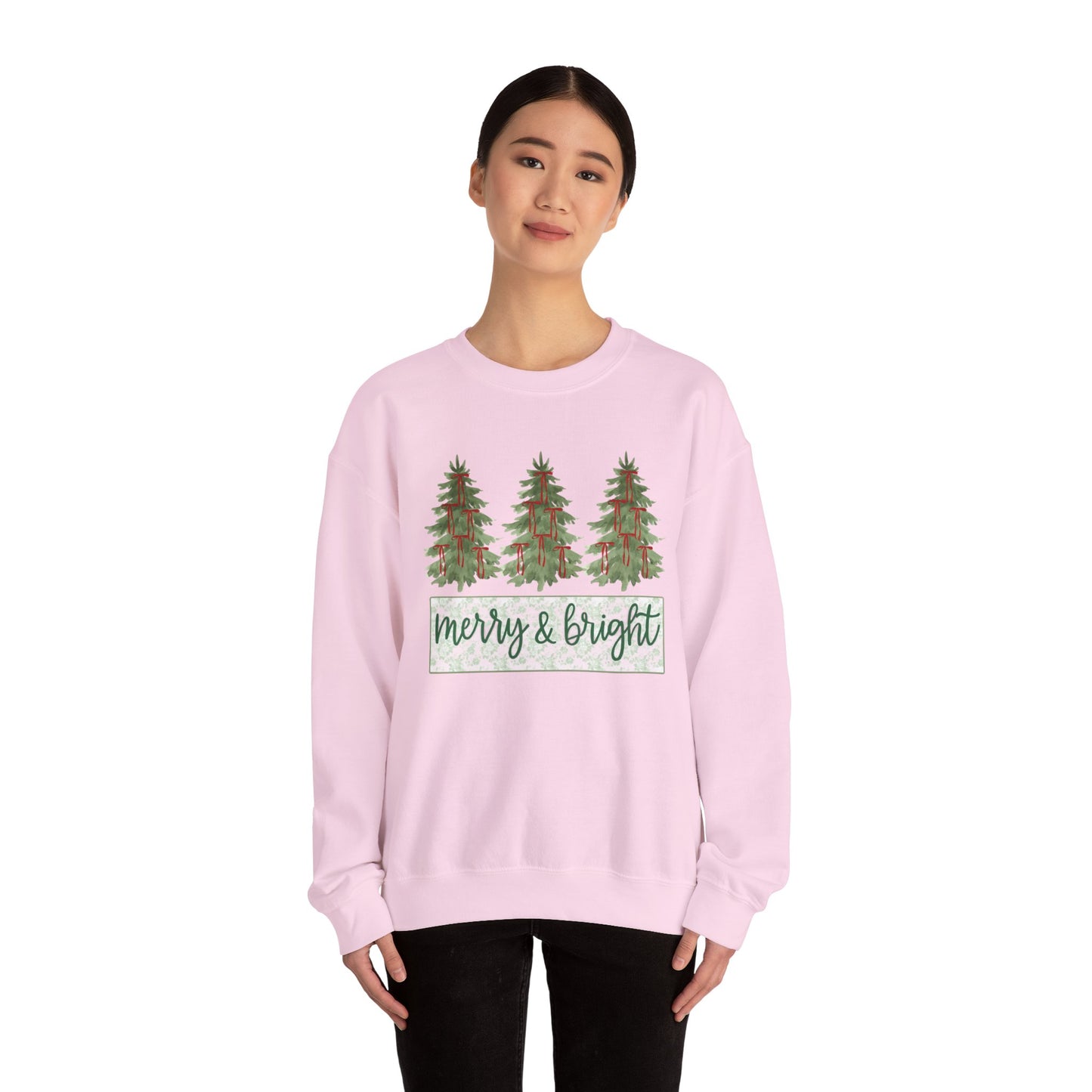 Merry & Bright Crewneck Sweatshirt | Cozy Holiday Gift, Unisex Apparel, Christmas Sweatshirt, Festive Fashion, Winter Wardrobe Essential