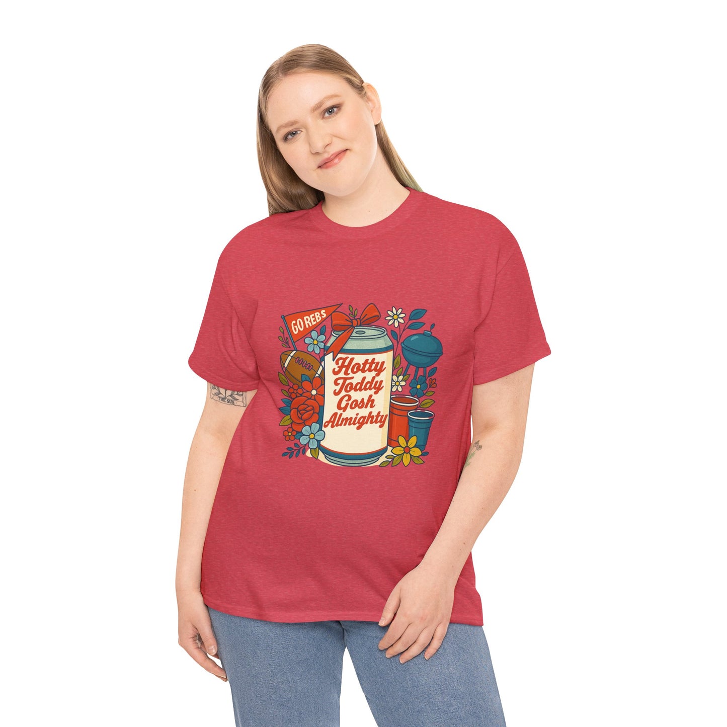Hotty Toddy Heavy Cotton Tee - Unisex Graphic T-Shirt, Casual Wear, College Apparel, Gift for Students, Spring Break Fashion
