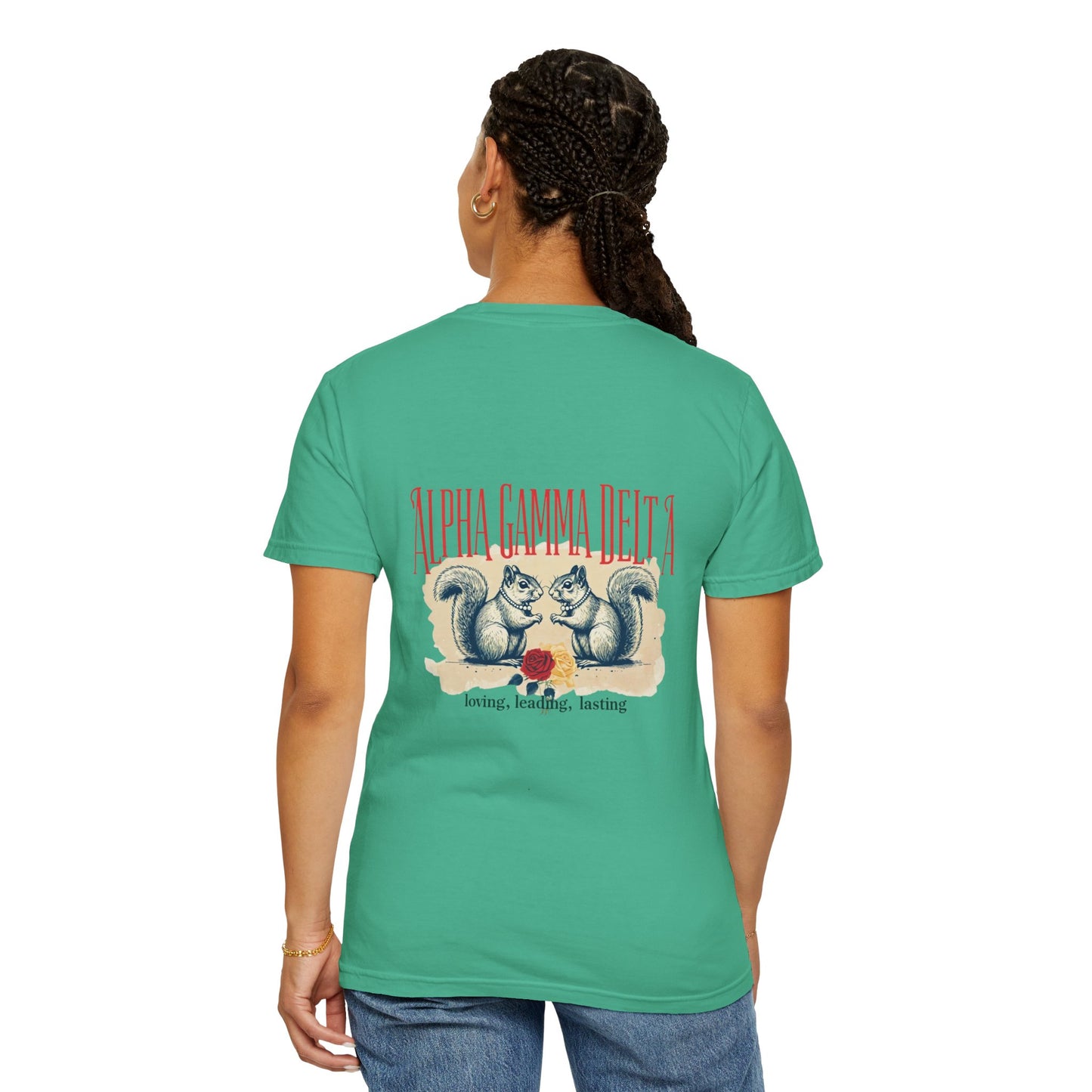 AGD Charming Sorority T-Shirt, Squirrel Design, Unisex Apparel, Perfect Gift, Casual Wear, College Life, Greek Life, Fraternity Events