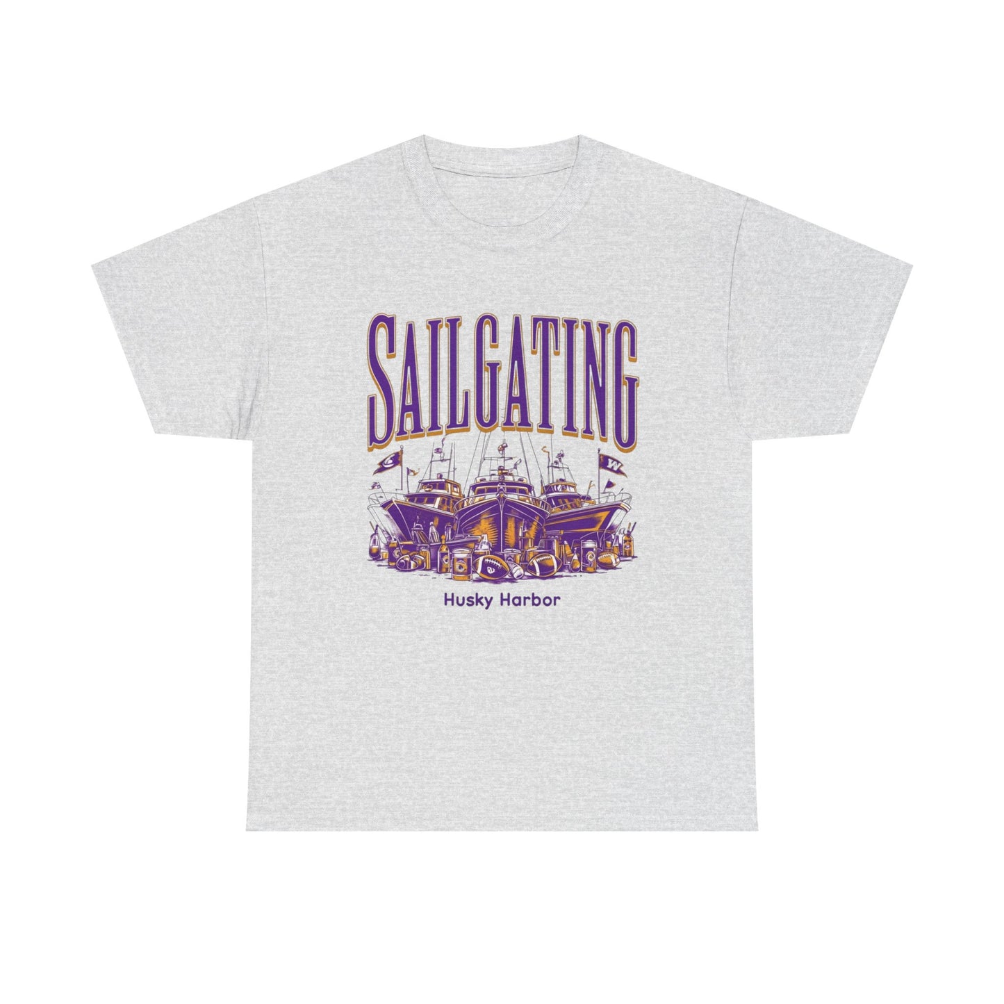 Sailgating Tee - Washington Huskies Unisex Heavy Cotton Shirt