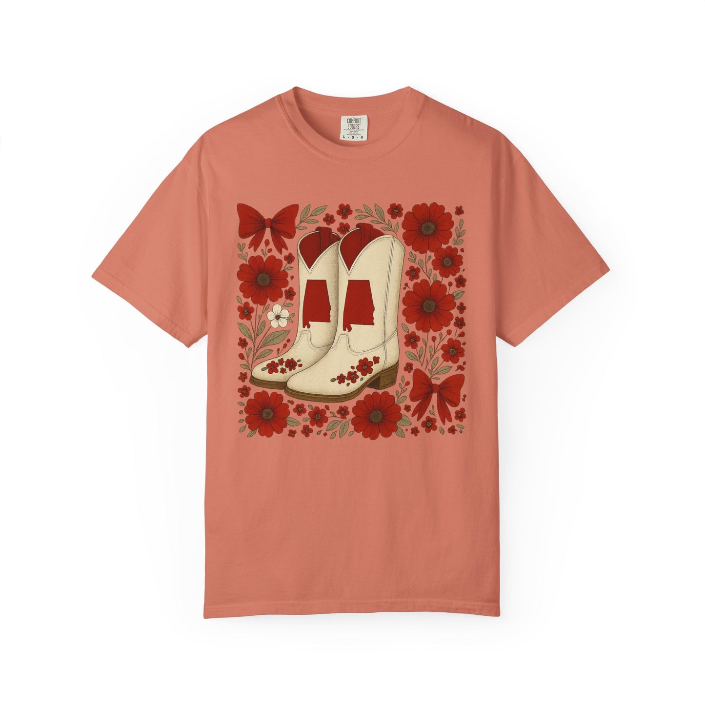 Vintage Cowboy Boots Floral Unisex T-shirt - Alabama Fan, Bama Game Day