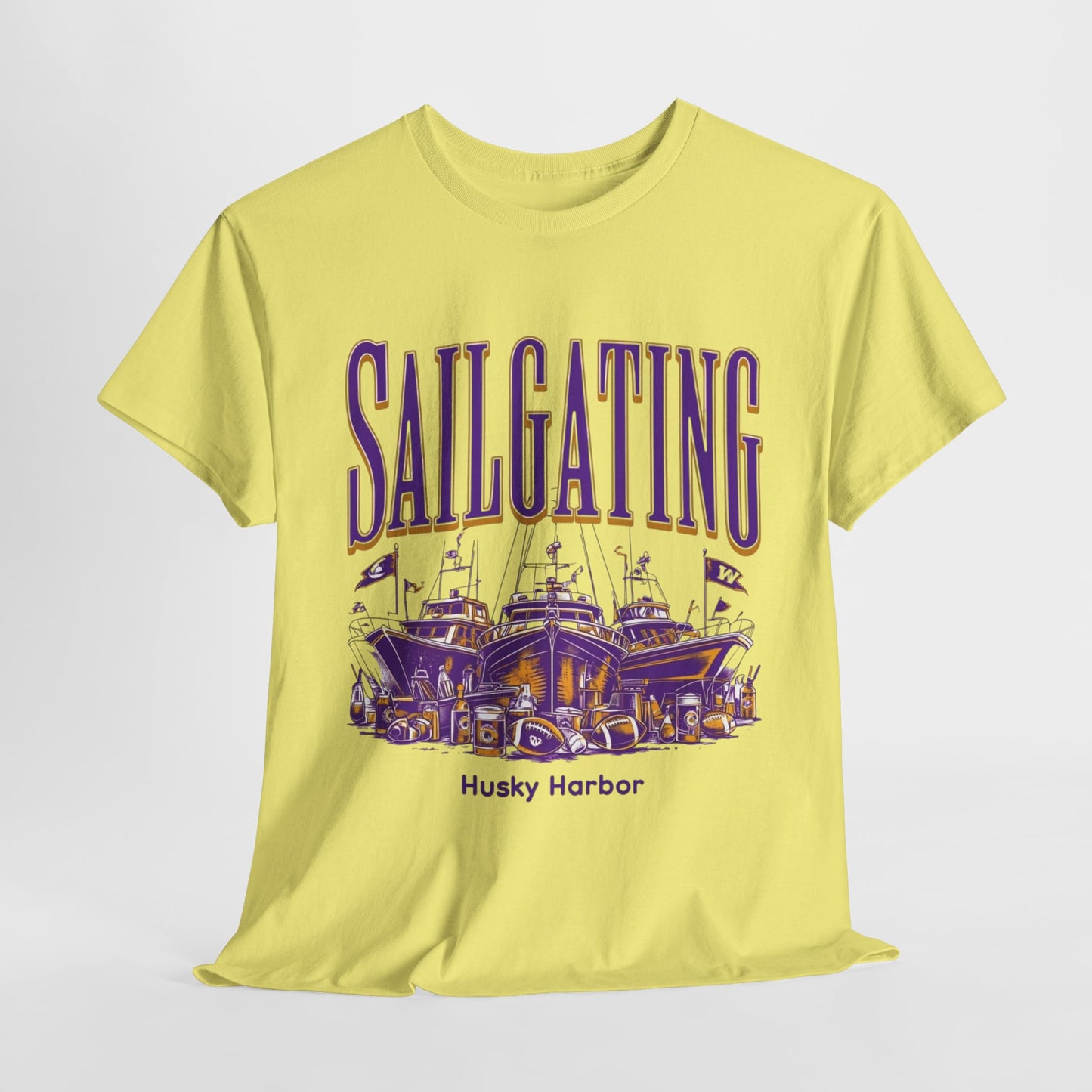 Sailgating Tee - Washington Huskies Unisex Heavy Cotton Shirt