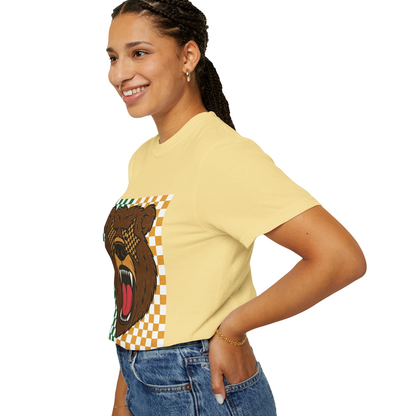 Checkered BU Bear Unisex T-shirt