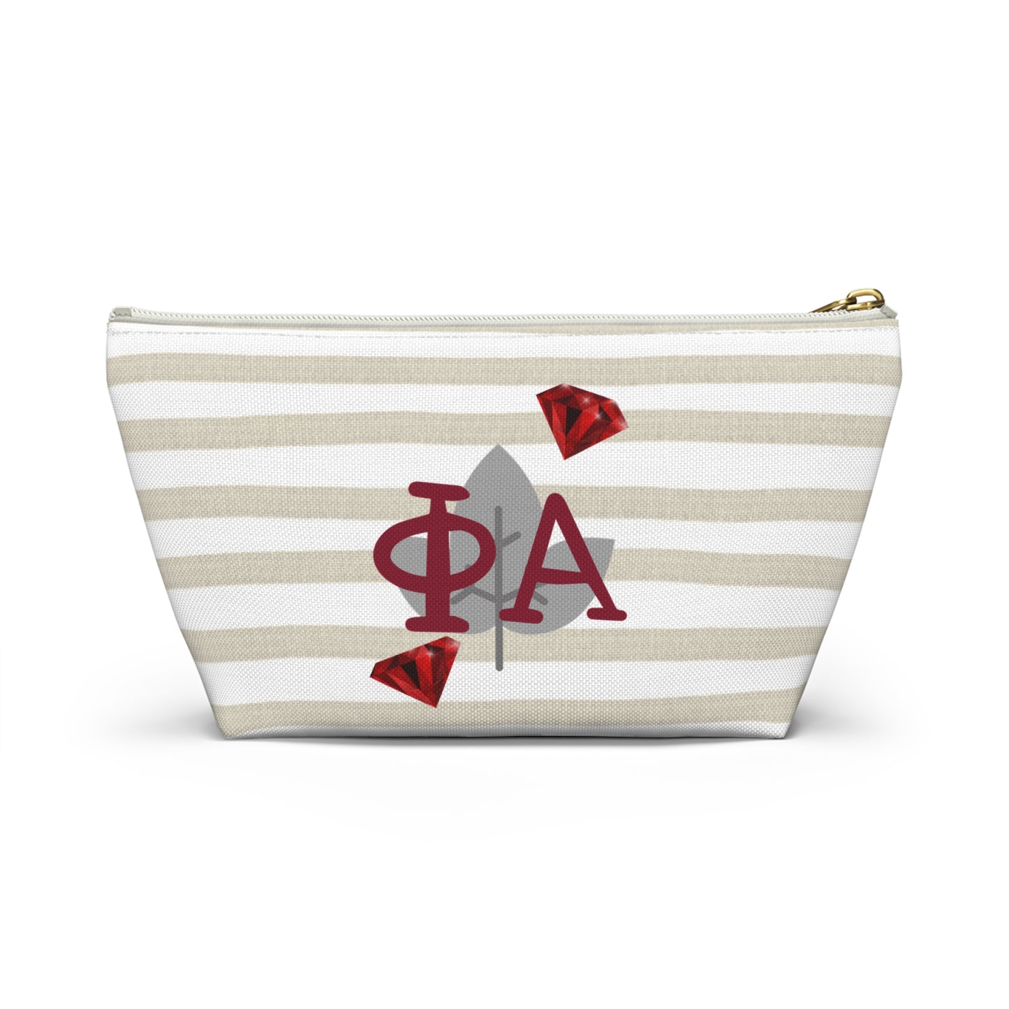 Alpha Phi Chic T-Bottom Accessory Pouch for Sorority Sisters | Makeup Bag, Travel Organizer, Gift for Graduates, Fun Storage
