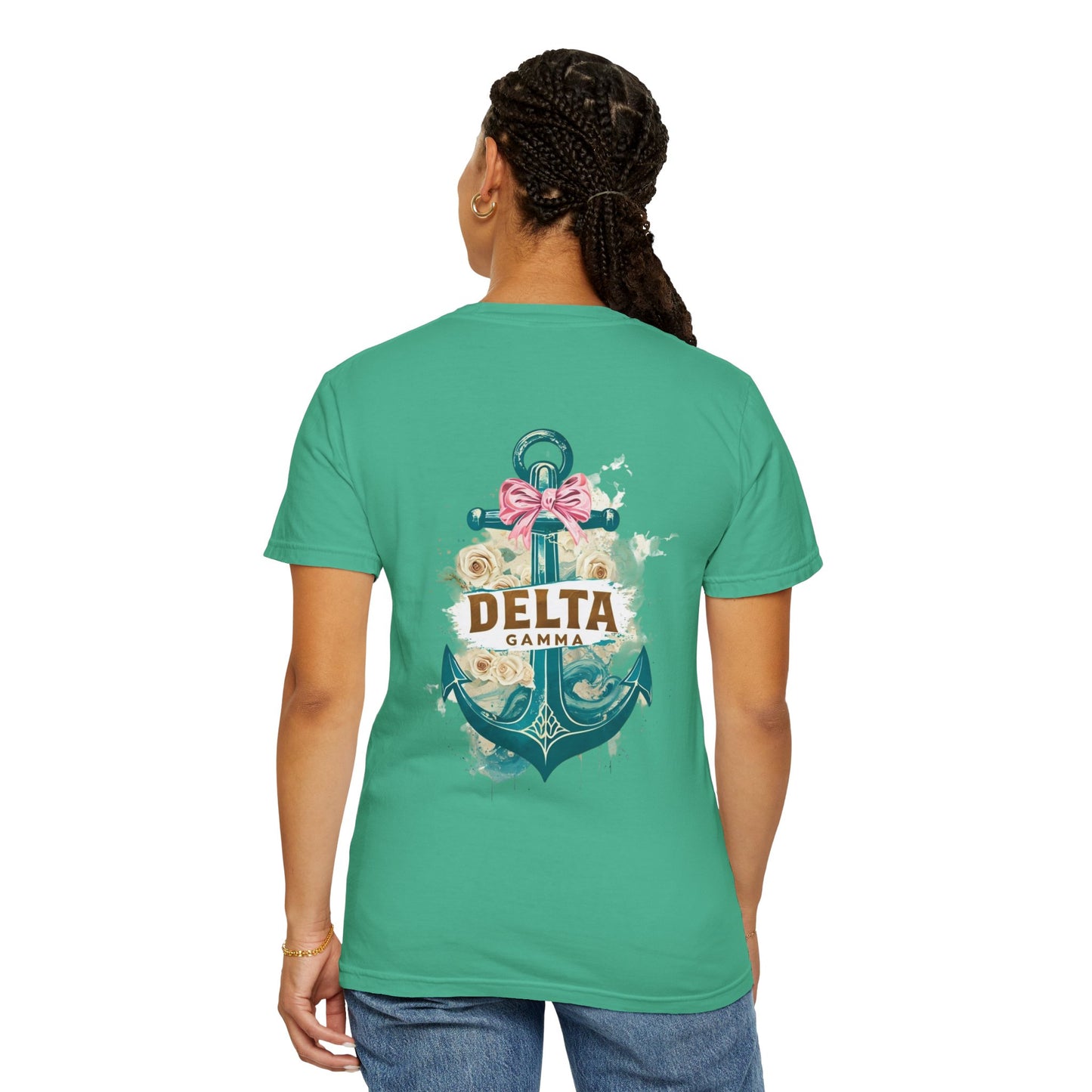 Delta Gamma Unisex Garment-Dyed T-Shirt, Sorority Pride Shirt, Nautical Design Tee, Perfect for Recruitment and Celebrations, Gift Idea