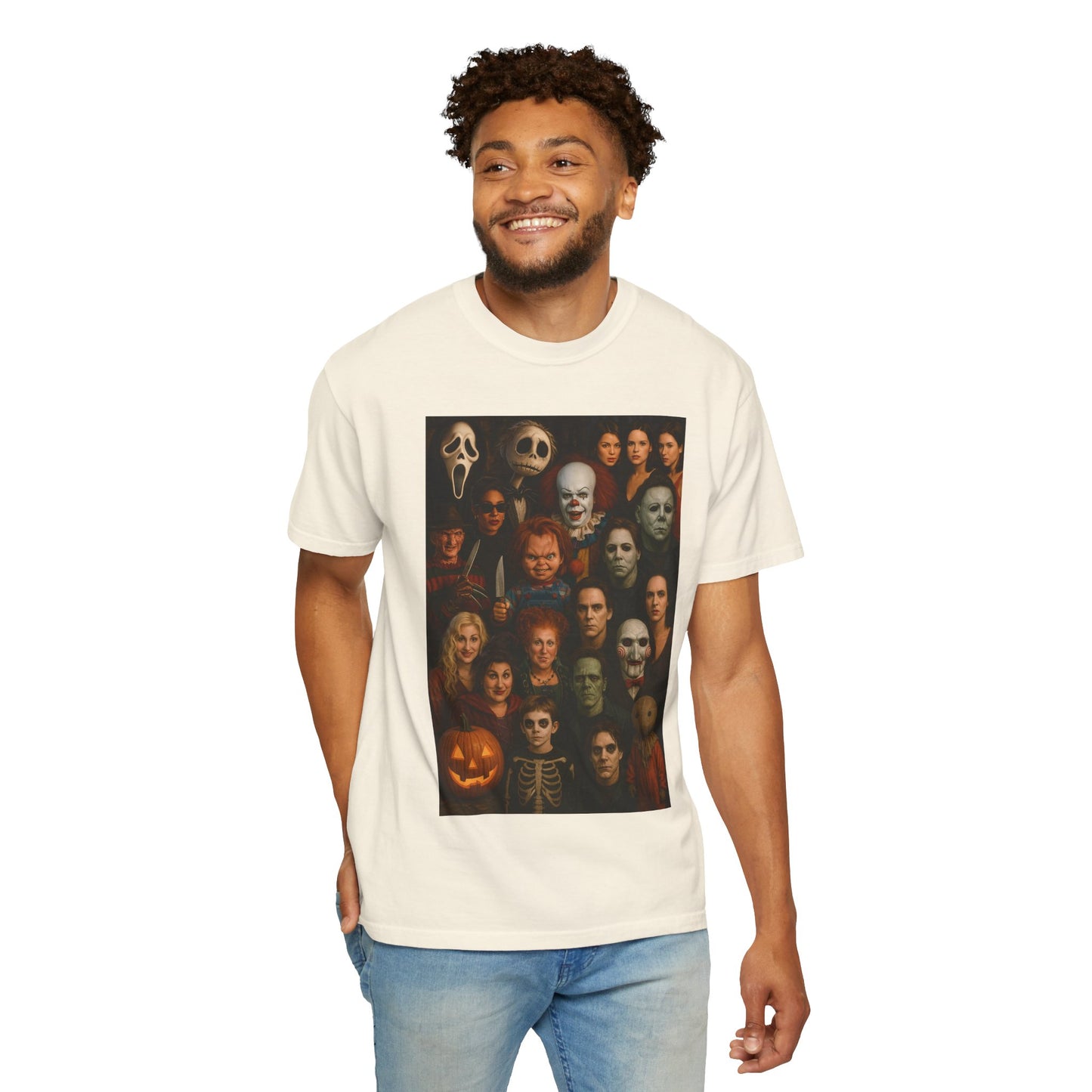 Spooky Halloween T-Shirt | Unisex Garment-Dyed Tee Featuring Iconic Horror Movie Characters, Perfect for Halloween Parties, Horror [...]