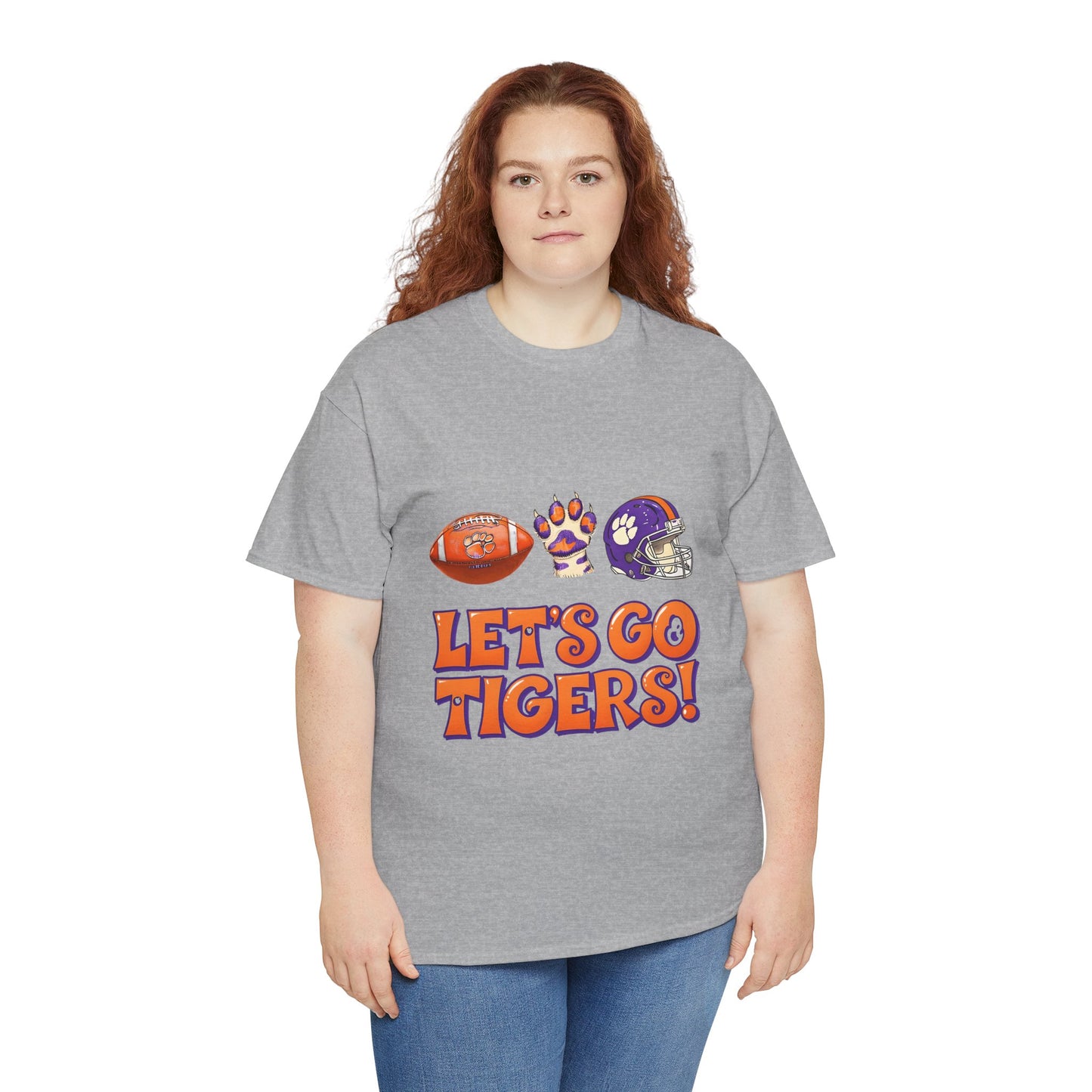 Unisex Heavy Cotton Tee - Let's Go Tigers! Sports Fan Tee, Game Day Shirt, Tailgate Apparel, Team Pride Top, College Football Gear