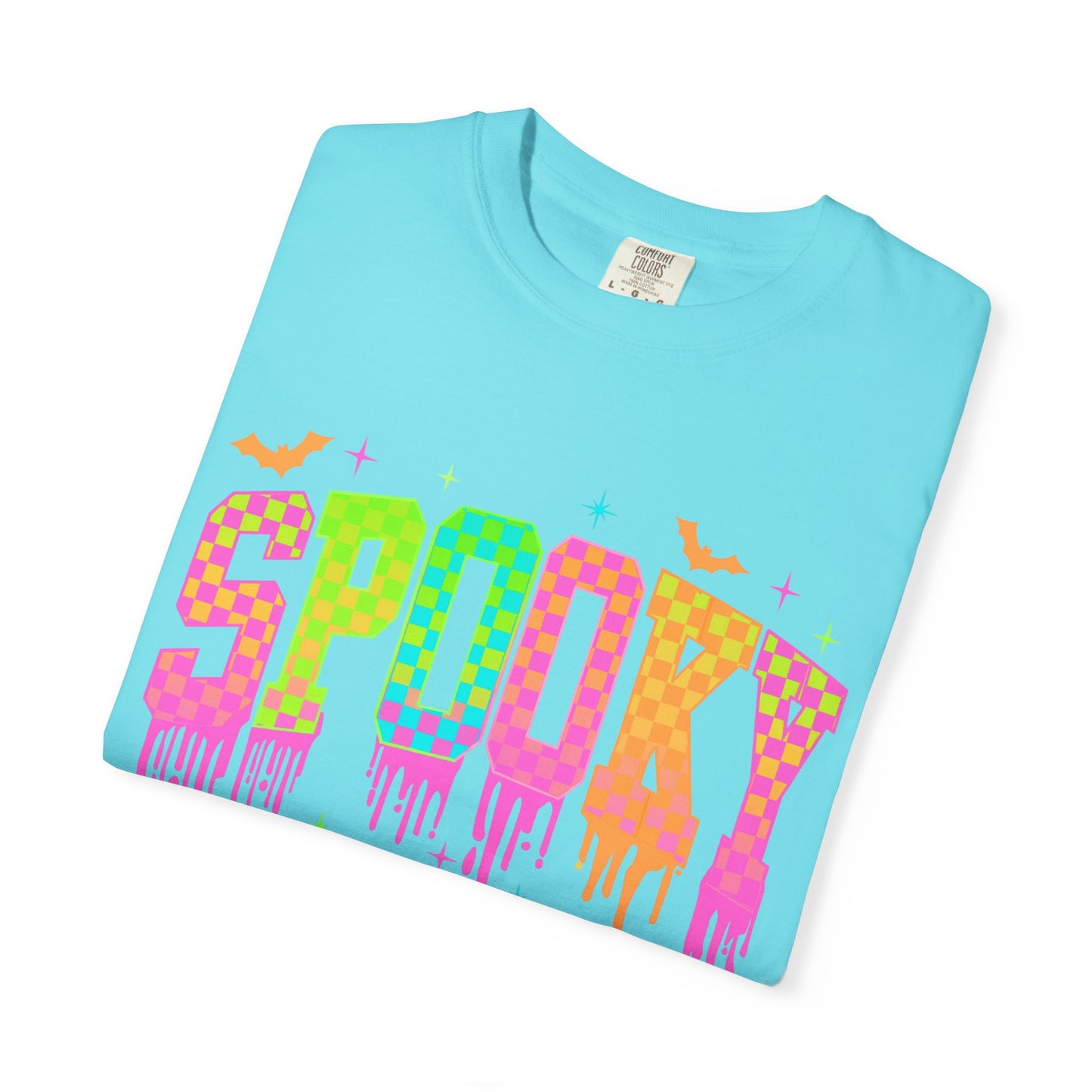 Colorful Neon Checkered Spooky T-Shirt