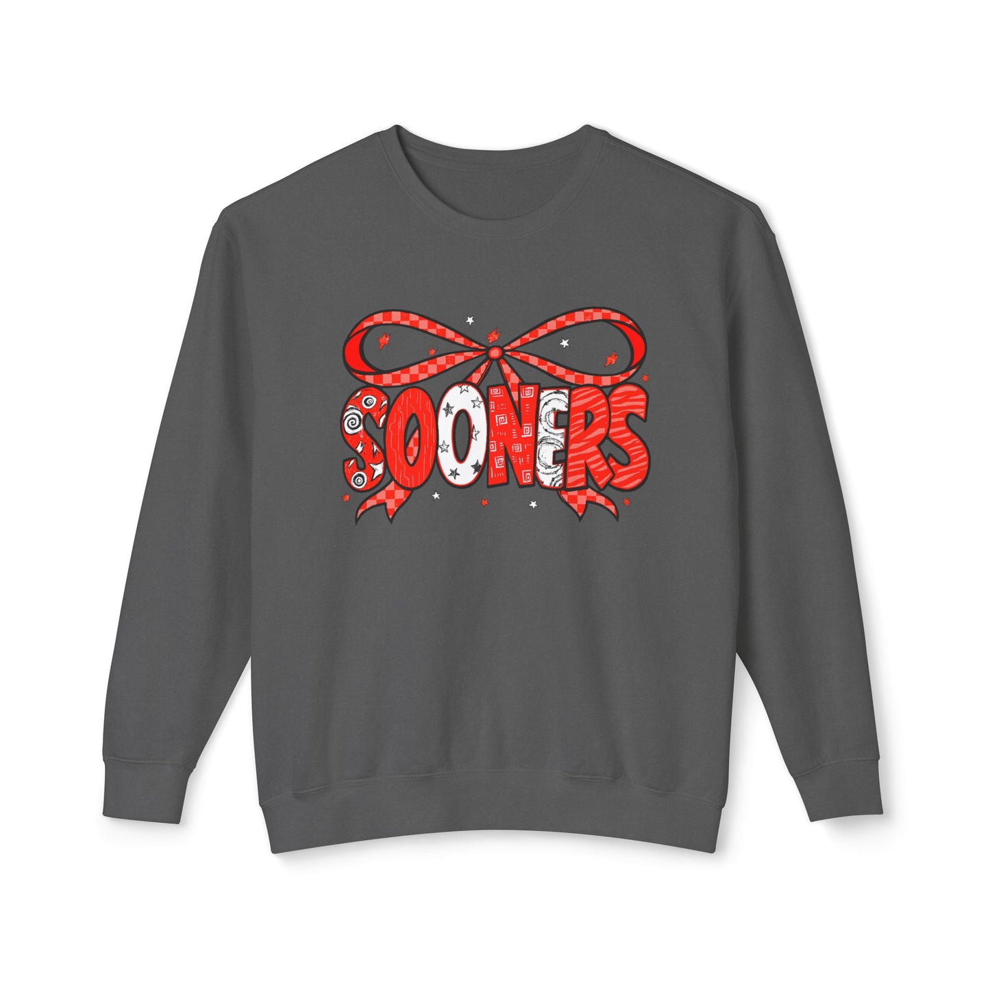 Festive Crewneck Sweatshirt with Cheerful Bow Design