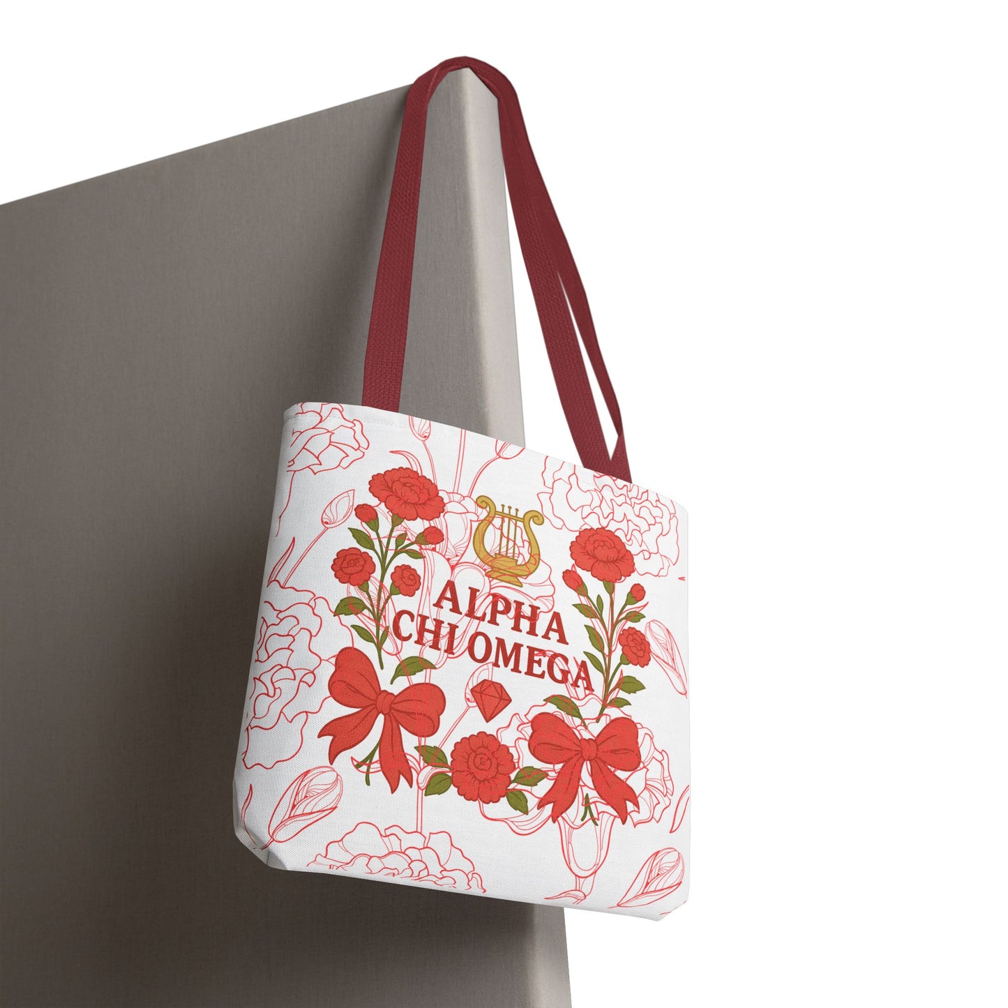 Floral Sorority Alpha Chi Omega Tote Bag, College Essentials, Gift for Sorority Sisters, Eco-Friendly Shopping Tote, Alpha Chi Omega Apparel