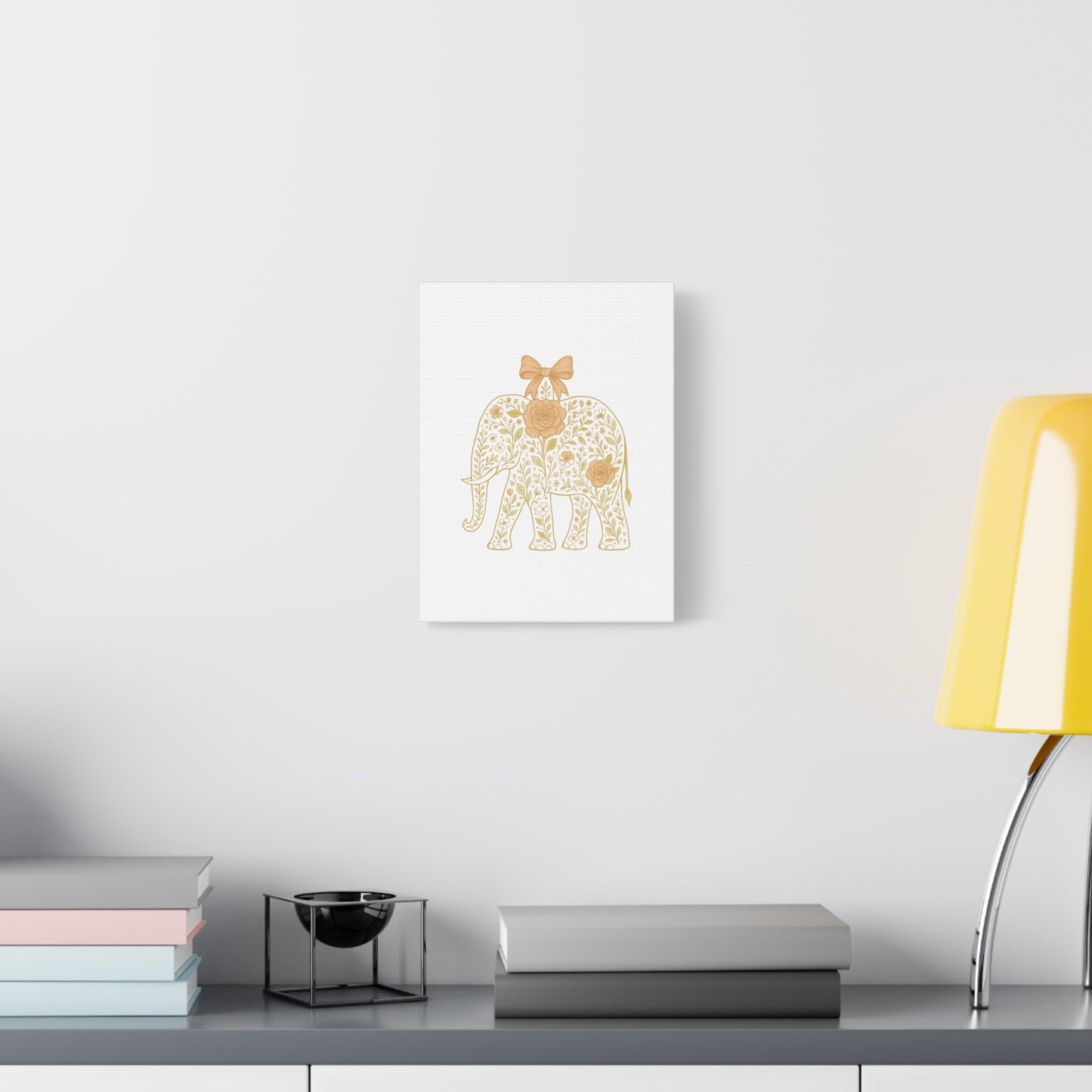 Coquette Elephant Bow Canvas Wall Art