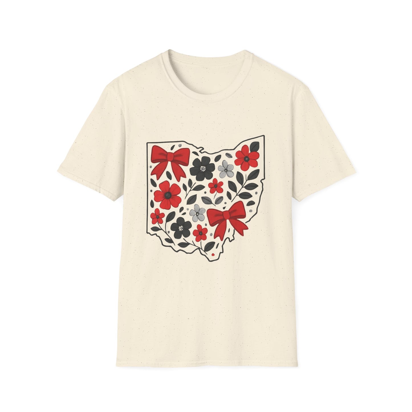 Ohio Floral T-Shirt, Unisex Tees, Gift for Her, Vintage Style, Summer Wardrobe Essential, State Pride