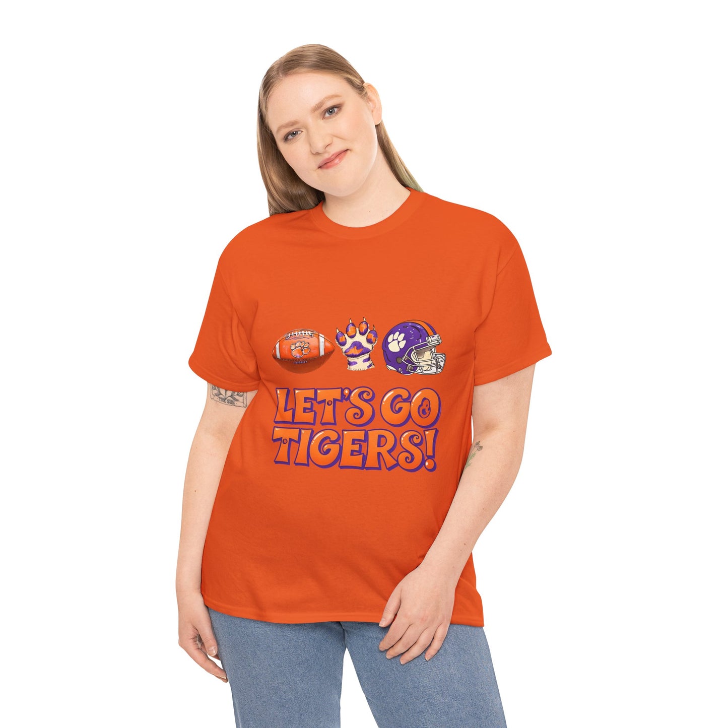 Unisex Heavy Cotton Tee - Let's Go Tigers! Sports Fan Tee, Game Day Shirt, Tailgate Apparel, Team Pride Top, College Football Gear