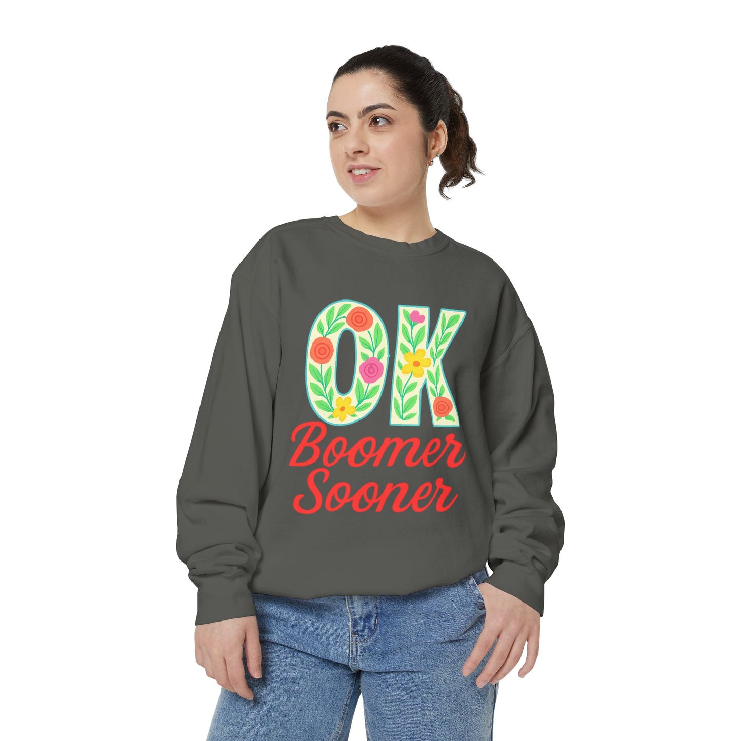 Colorful OK Boomer Sooner Unisex Sweatshirt, Casual Wear, College Apparel, Gift for Fans, Cozy Layering