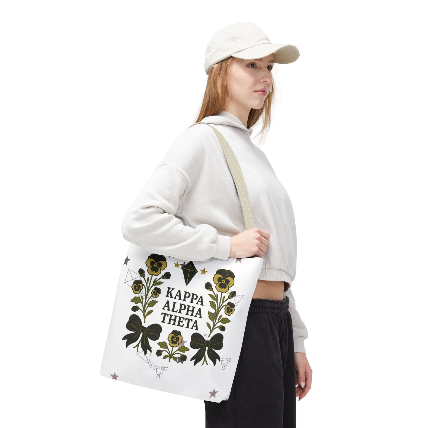 Floral Sorority Tote Bag | Kappa Alpha Theta, Eco-Friendly Bag, Gift for Sisters, College Accessory, Summer Outing Bag