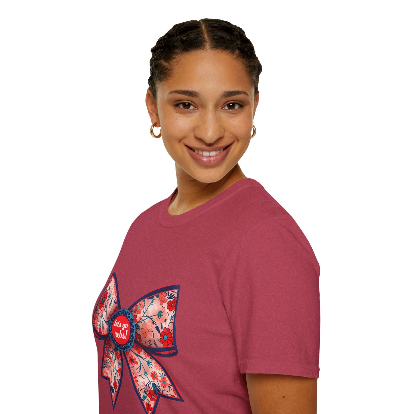 Go rebs coquette bow, Floral Bow T-Shirt | Gift for Her, Casual Wear, Birthday Party, Spring Fashion, Cute Graphic Tee