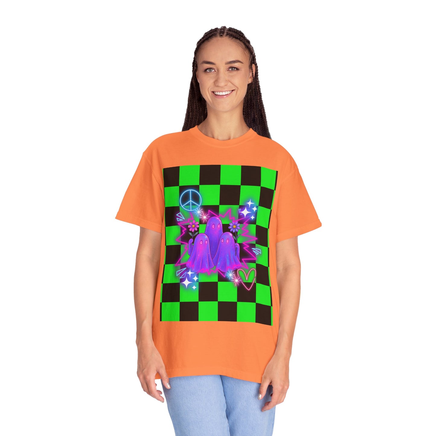 Vibrant Ghost Graphic Tee, Unisex T-shirt, Retro Vibe Shirt, Perfect for Halloween, Party Wear, Casual Style, Unique Gift