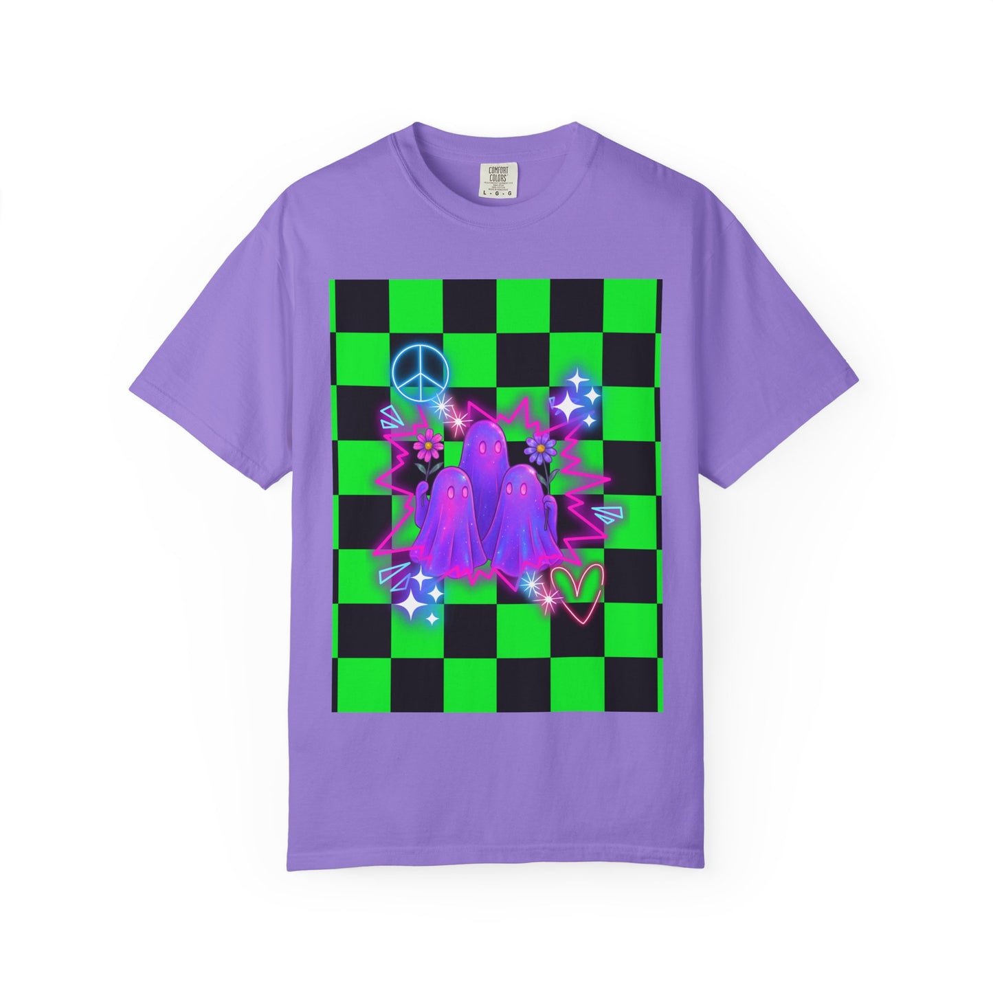 Vibrant Ghost Graphic Tee, Unisex T-shirt, Retro Vibe Shirt, Perfect for Halloween, Party Wear, Casual Style, Unique Gift