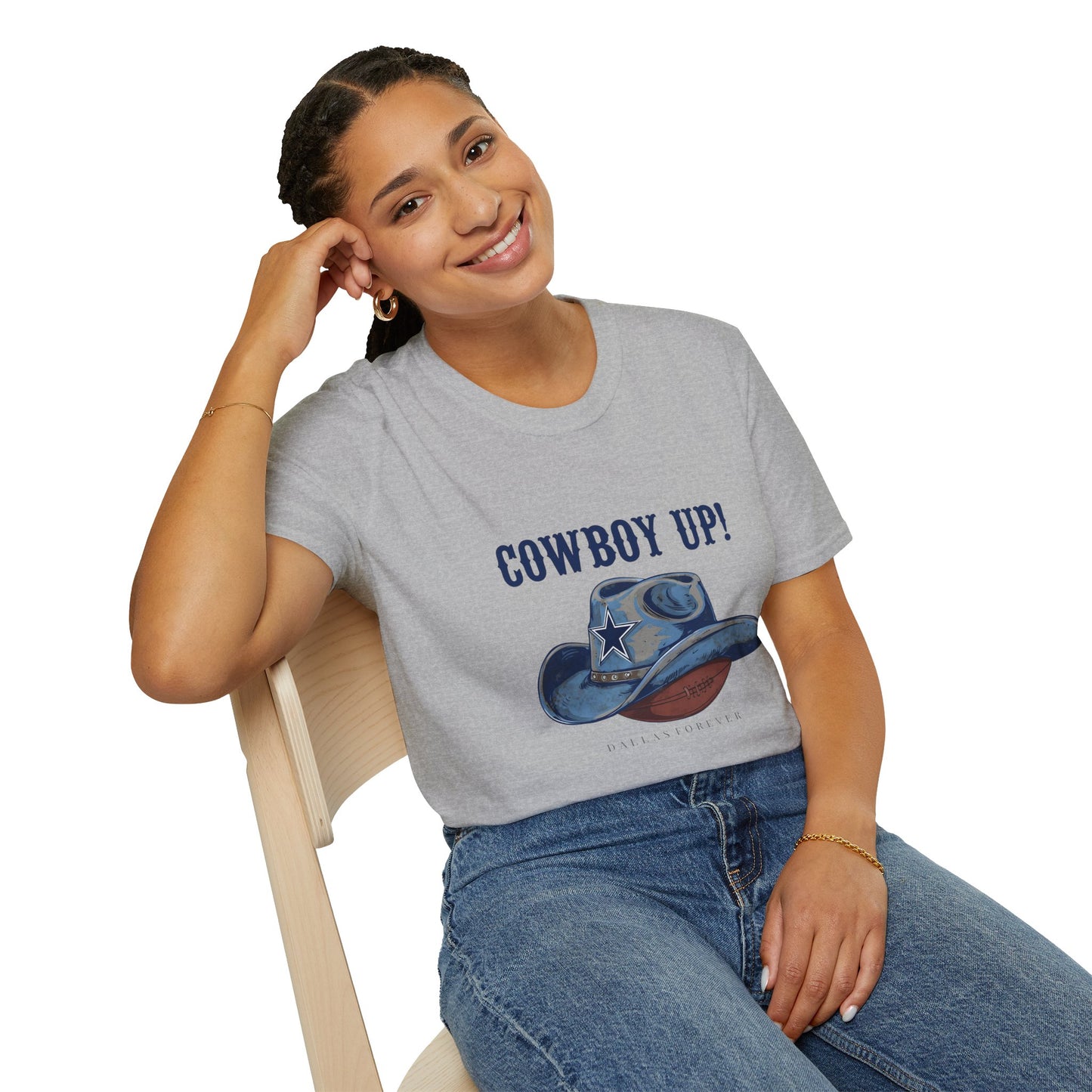 Cowboy Up! Unisex Softstyle T-Shirt - Casual Western Tee for Rodeos, Country Events, Fun Graphic Shirt, Everyday Wear