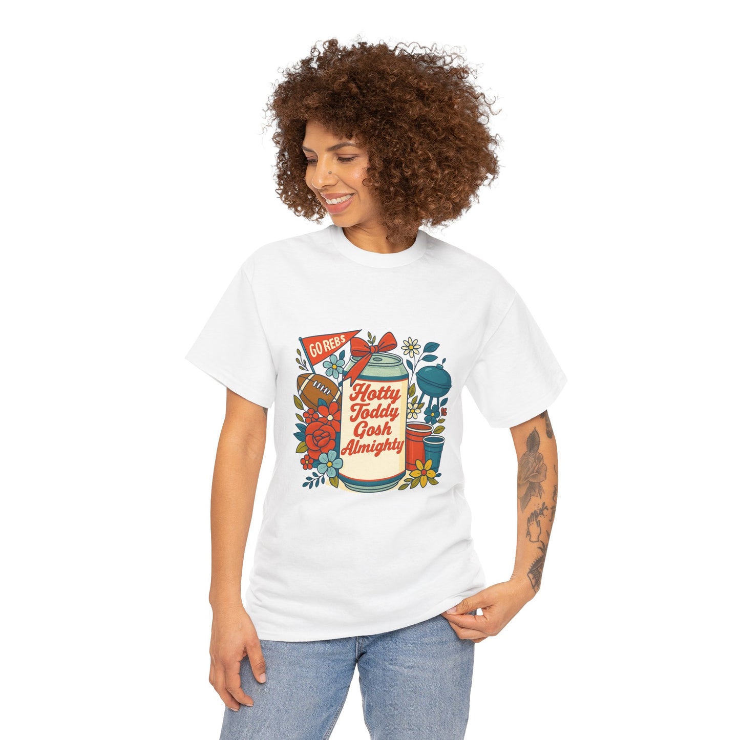 Hotty Toddy Heavy Cotton Tee - Unisex Graphic T-Shirt, Casual Wear, College Apparel, Gift for Students, Spring Break Fashion