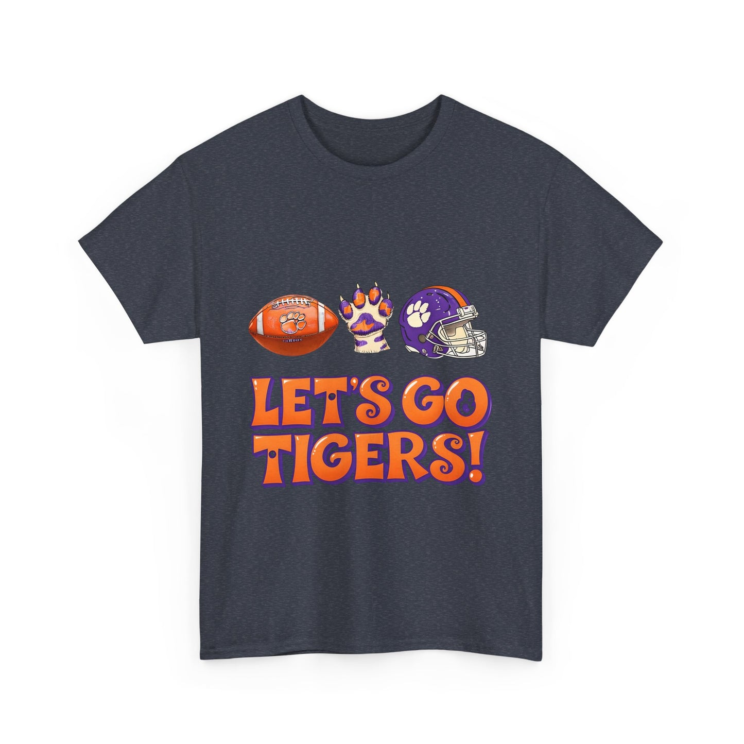 Unisex Heavy Cotton Tee - Let's Go Tigers! Sports Fan Tee, Game Day Shirt, Tailgate Apparel, Team Pride Top, College Football Gear