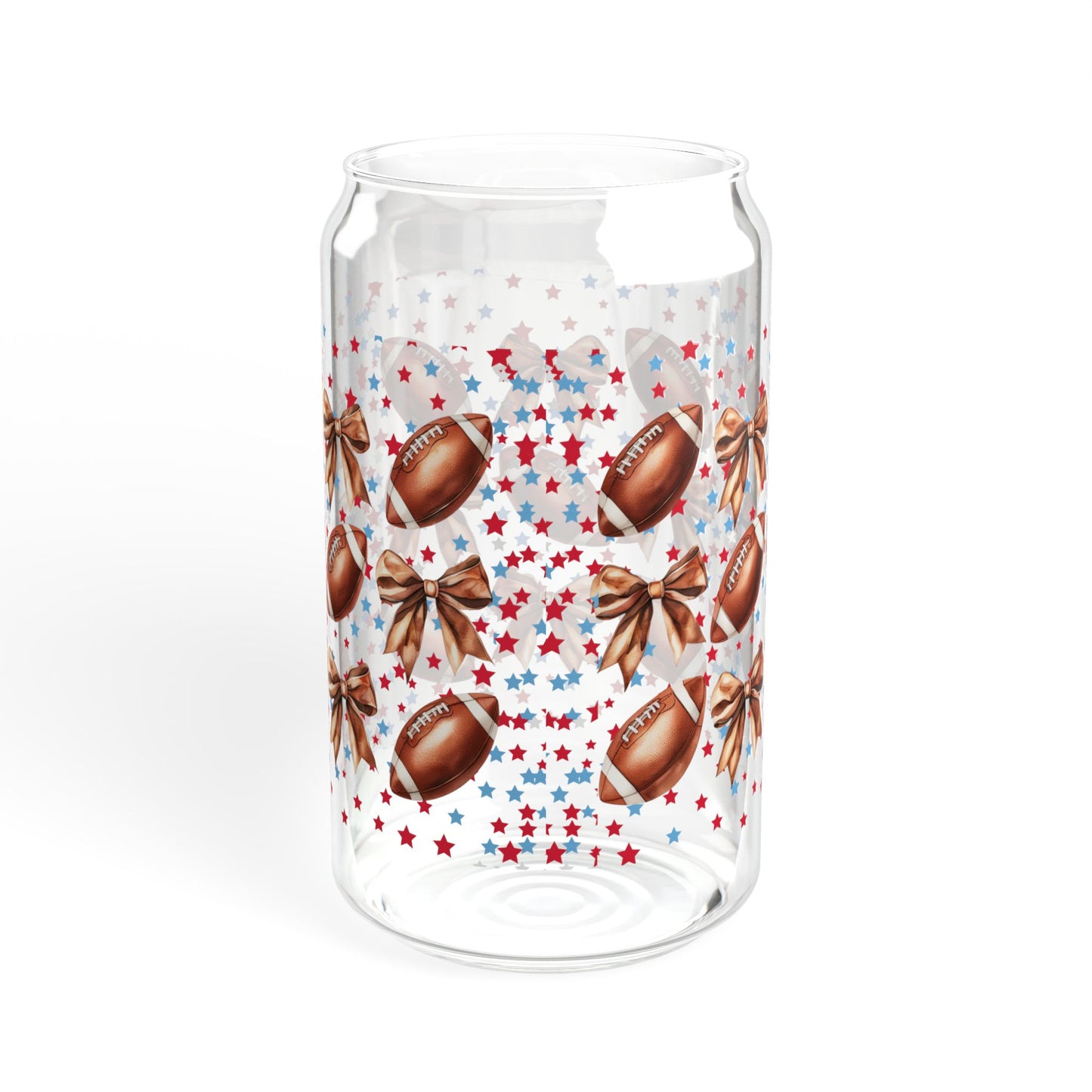Football-Themed Sipper Glass, 16oz | Perfect for Game Day, Sports Parties, Tailgating, & Outdoor Events