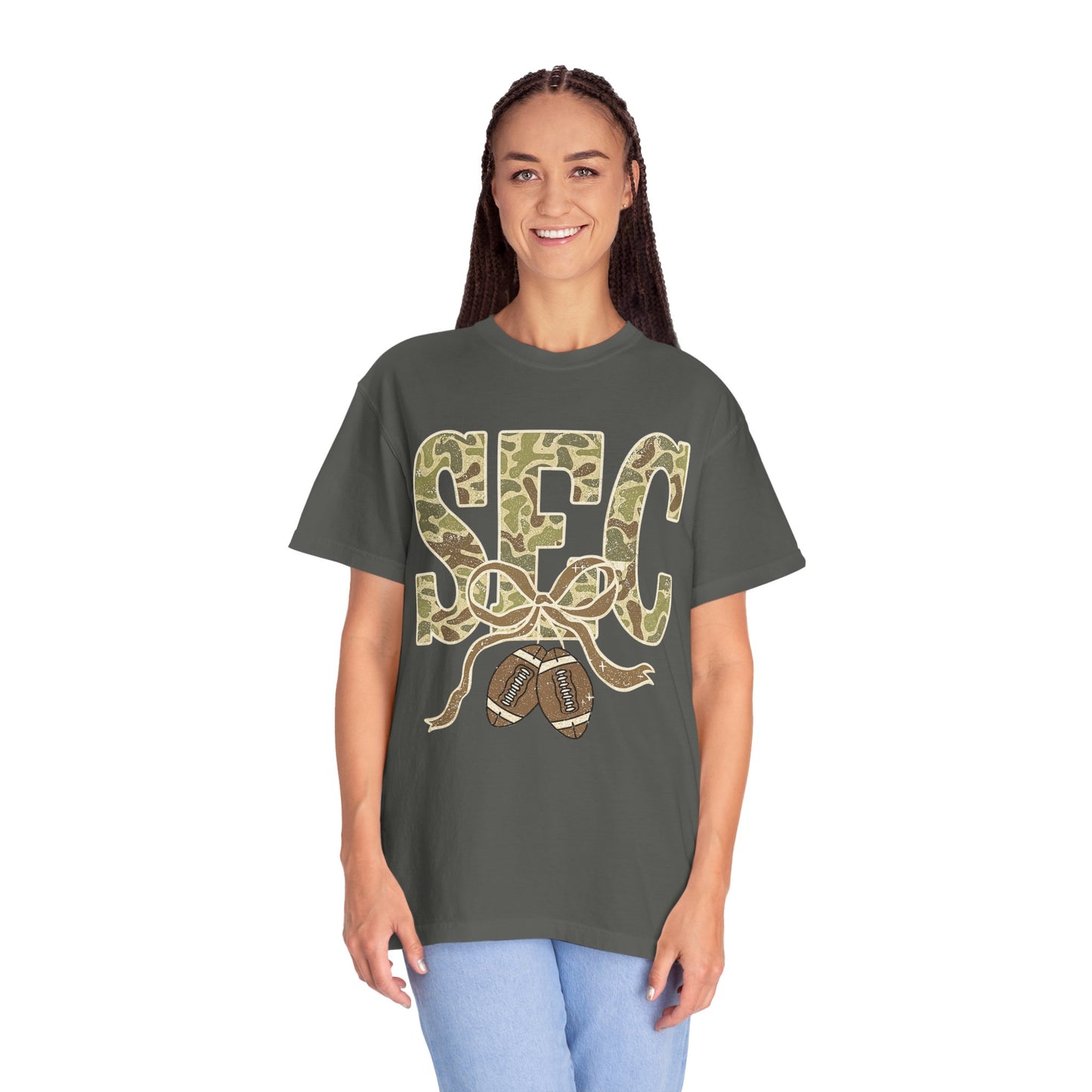 Camo Lettered Unisex T-Shirt - SEC Fan Gear - Gift for Him - Outdoor Wear
