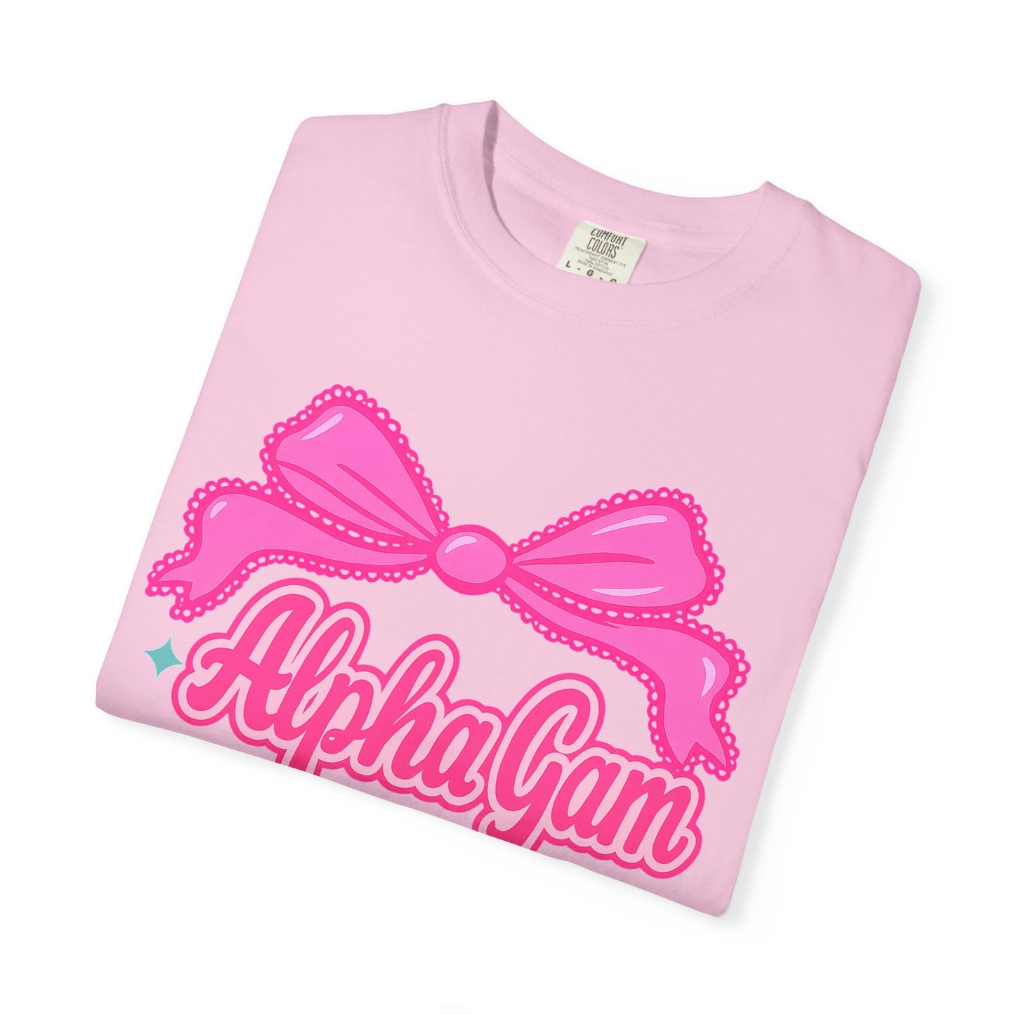 AlphaGam Bow T-Shirt | Unisex Garment-Dyed Tee for Sorority Sisters, College Apparel, Gifts for Greek Life, Casual Outfit, Sorority [...]