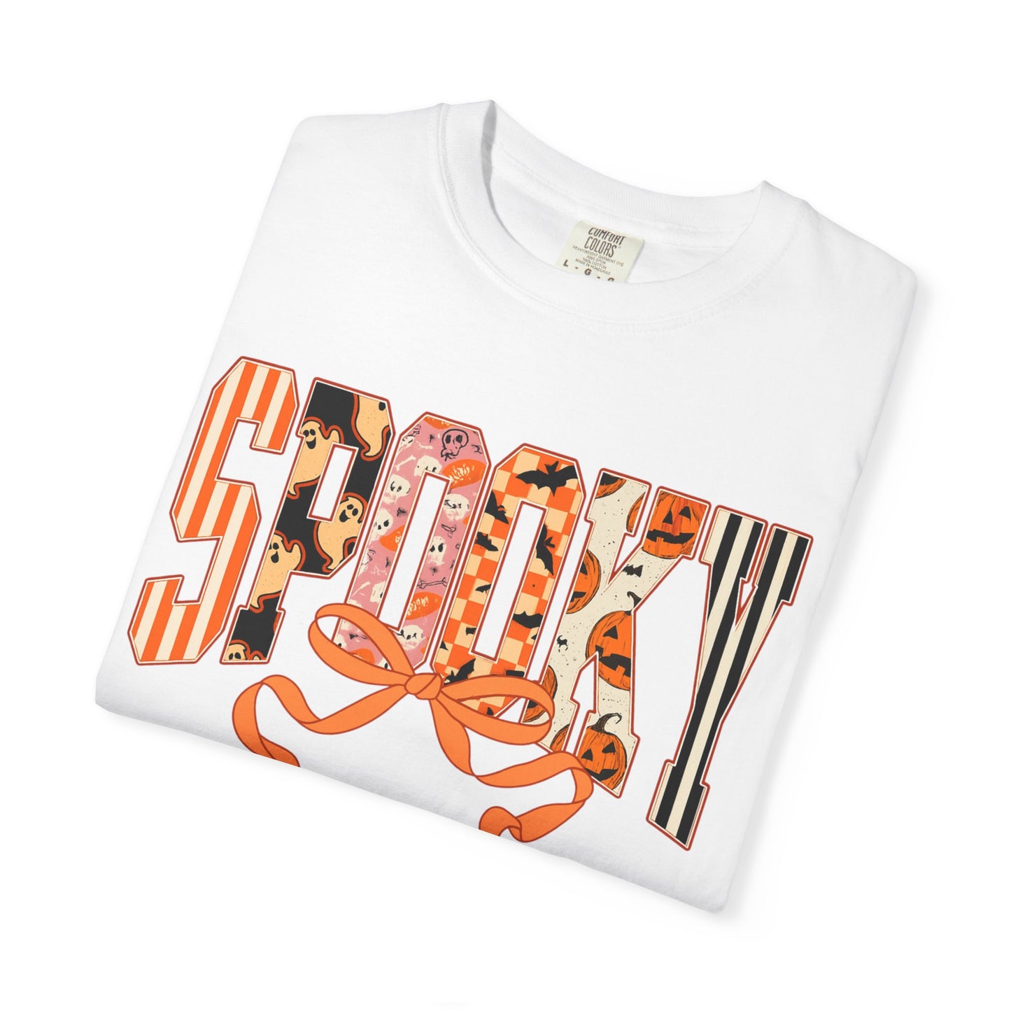 SPOOKY Bow Unisex Garment-Dyed T-shirt