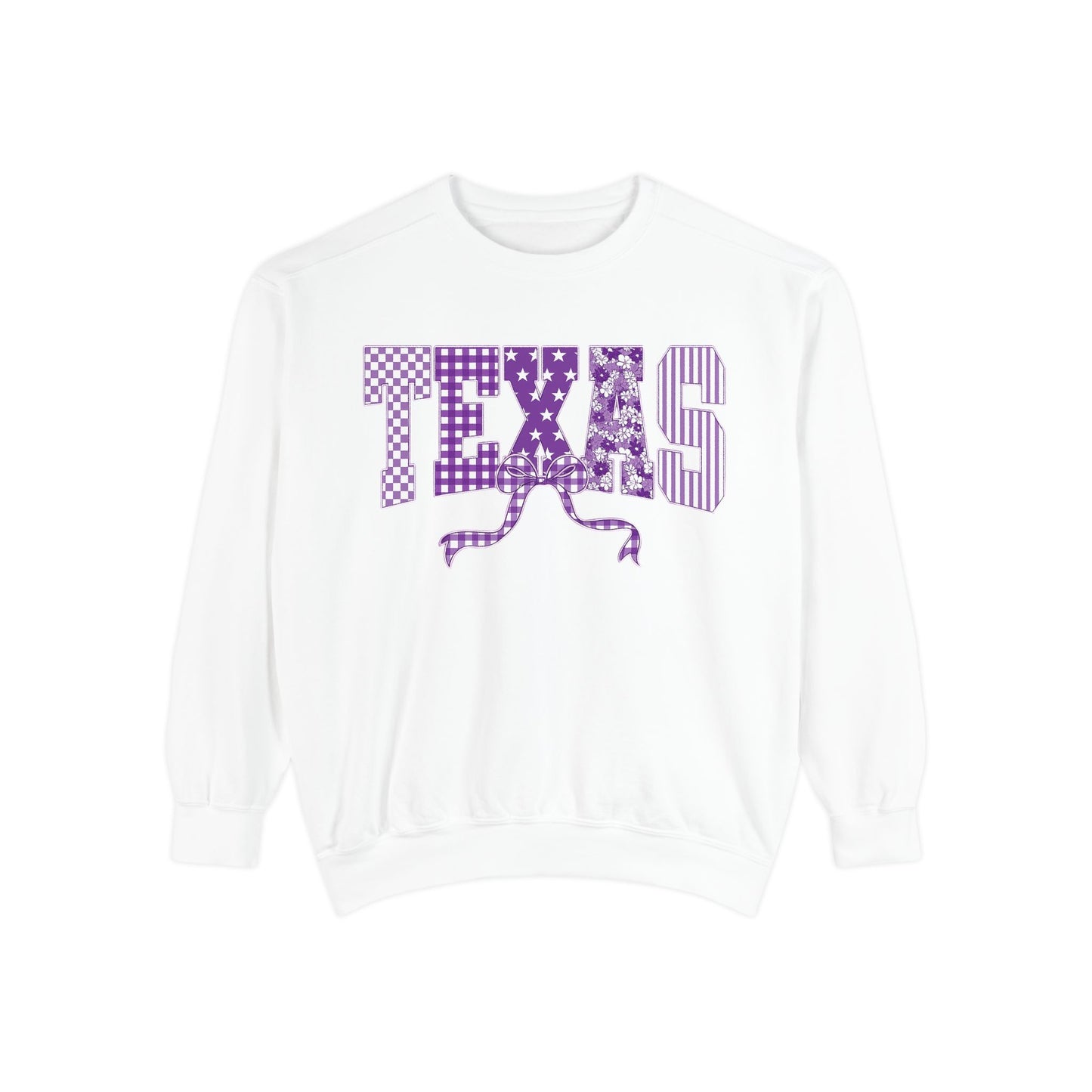 Texas Cowgirl Sweatshirt — Purple Western State Graphic