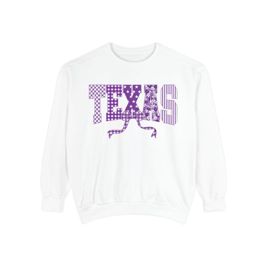 Texas Cowgirl Sweatshirt — Purple Western State Graphic