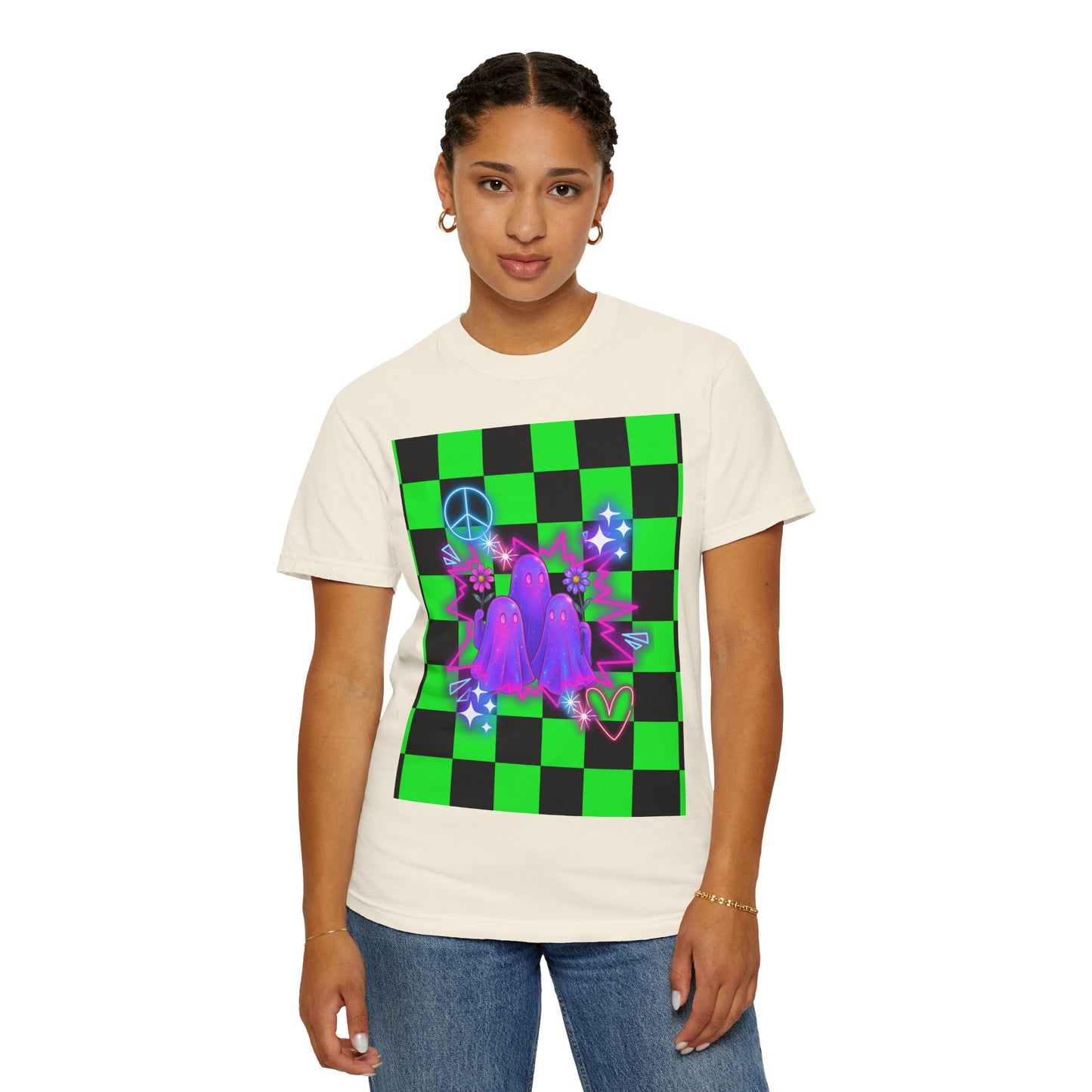 Vibrant Ghost Graphic Tee, Unisex T-shirt, Retro Vibe Shirt, Perfect for Halloween, Party Wear, Casual Style, Unique Gift