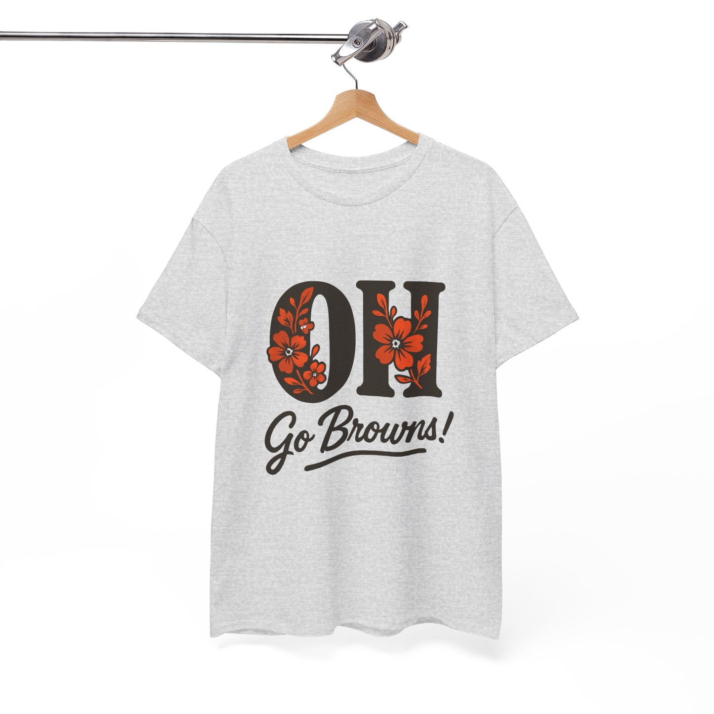 OH Go Browns Floral Unisex Tee, Fan Apparel, Game Day Shirt, Casual Wear, Gift for Sports Lovers