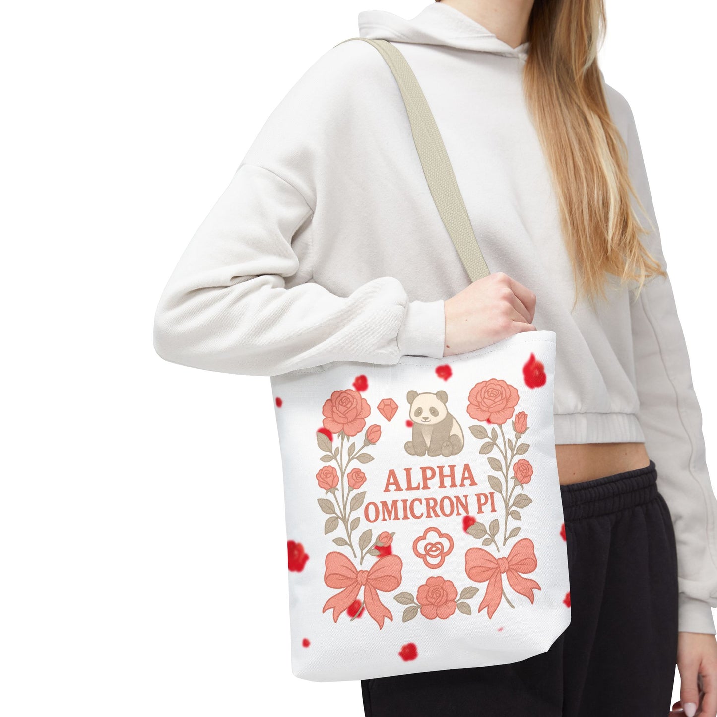 Floral Alpha Omicron Pi Tote Bag, Sorority Tote, Gift for Sisters, College Bag, Cute Everyday Tote