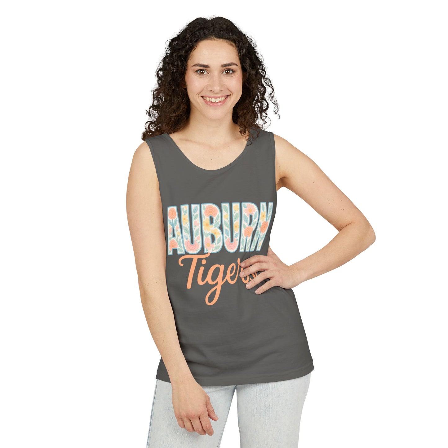 Auburn Tigers Garment-Dyed Tank Top, Summer Fashion, Sports Apparel, College Gear, Gifts for Students, Comfort Colors