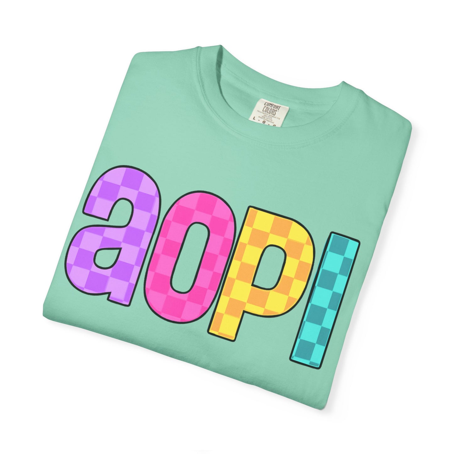 Colorful Graphic Tee - Trendy Unisex Garment-Dyed T-shirt for Casual Summer Wear and AOPI Spirit Gift
