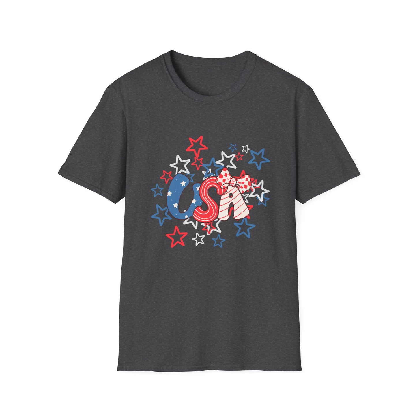 Patriotic Unisex T-Shirt for Independence Day, July 4th Celebration, Star-Patterned Tee, USA Graphic Top, Casual American Apparel