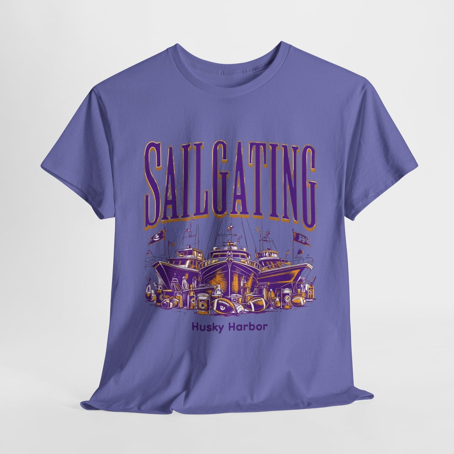 Sailgating Tee - Washington Huskies Unisex Heavy Cotton Shirt