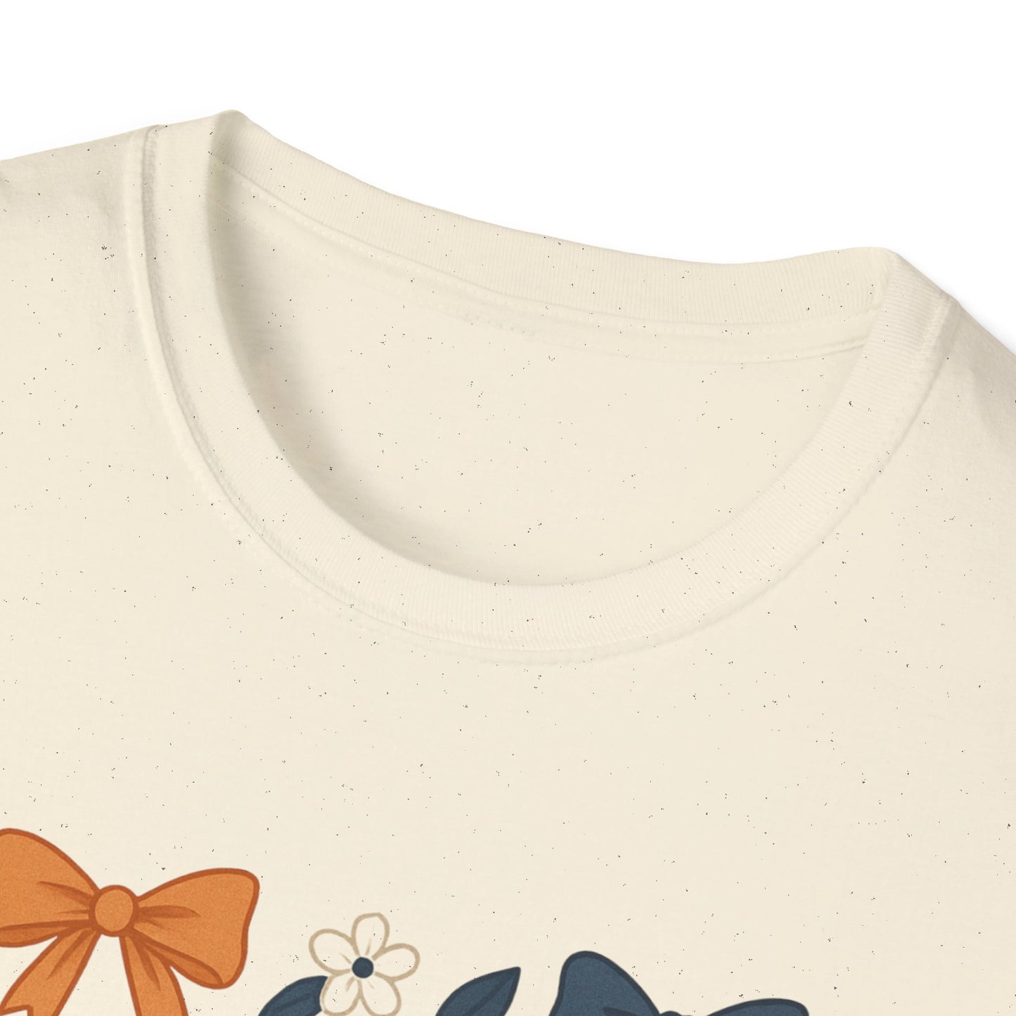 AU Floral Bow Graphic T-Shirt, Softstyle Tee, Botanical Print Shirt, Gift for Her, Casual Wear, Summer Fashion, Vintage Aesthetic