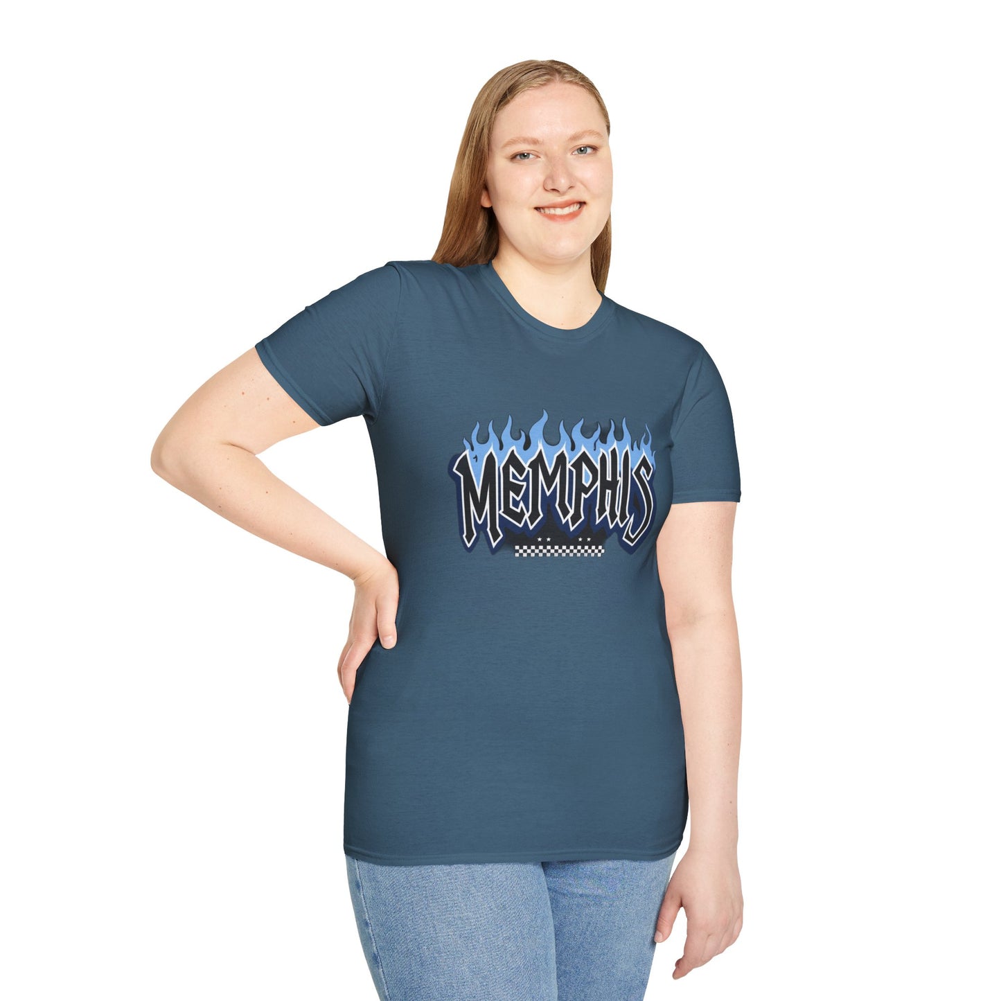 Memphis Flame Graphic T-Shirt, Unisex Tee, Casual Wear, Gift for Music Lovers, Summer Fashion, Graphic Design Shirt