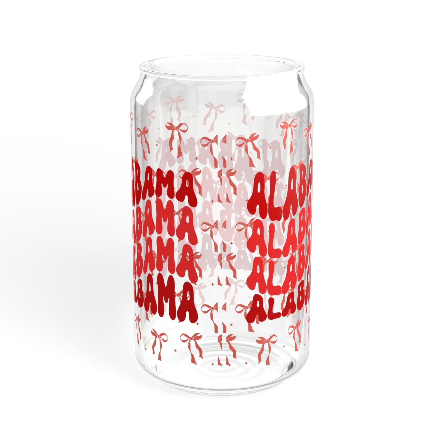 Coquette Bow Alabama Sipper Glass, 16oz - Bama Drinkware, Summer Vibes, Bama Game Day, Fun Home Decor, Eco-Friendly Straw, Graduation Gift, RTR Gift