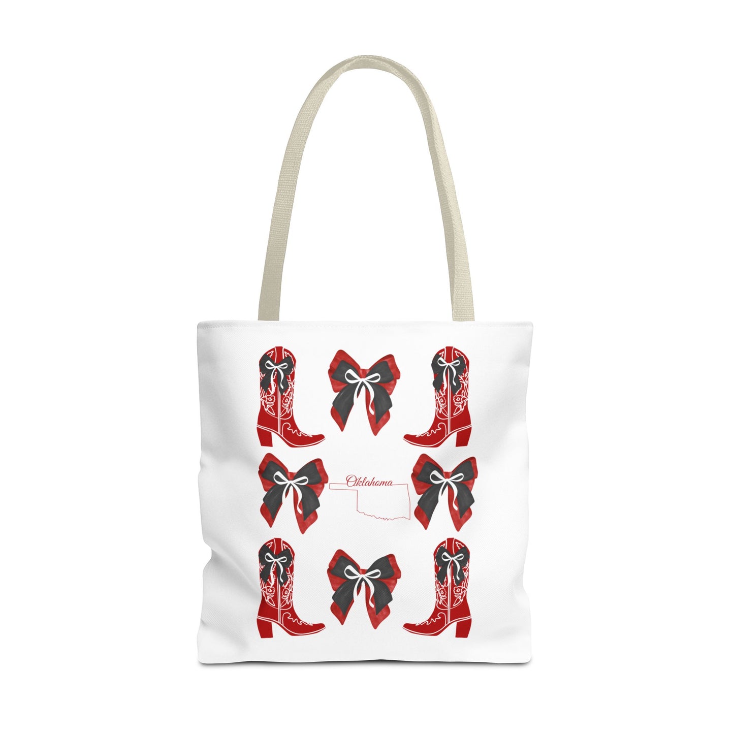 Tote Bag - Oklahoma Game Day Coquette Bow Design Fan Gift