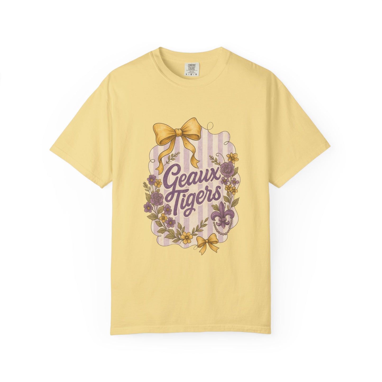 Geaux Tigers Floral T-Shirt, Unisex Casual Tee, Game Day Apparel, Spring Outfit, LSU Fan Gear