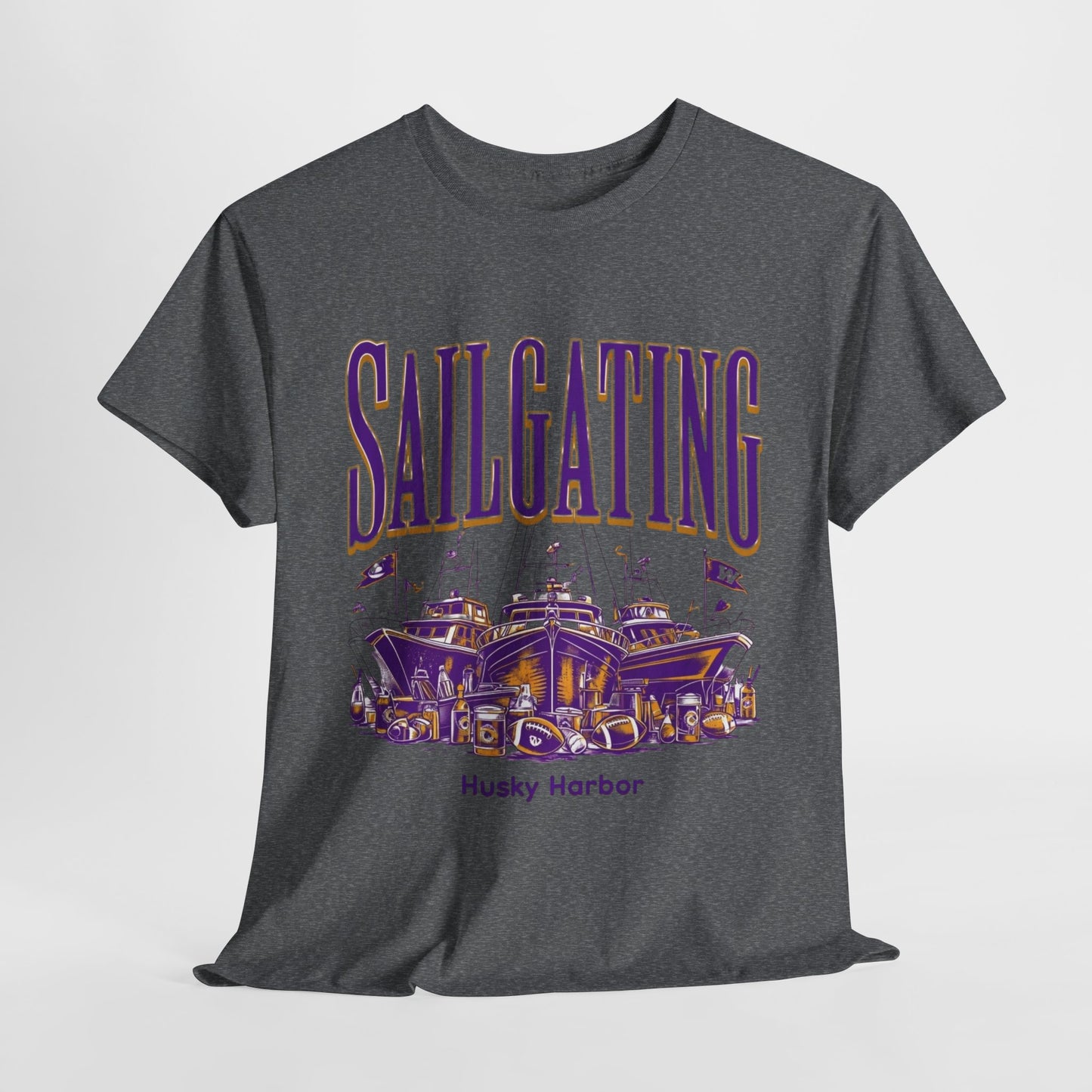 Sailgating Tee - Washington Huskies Unisex Heavy Cotton Shirt