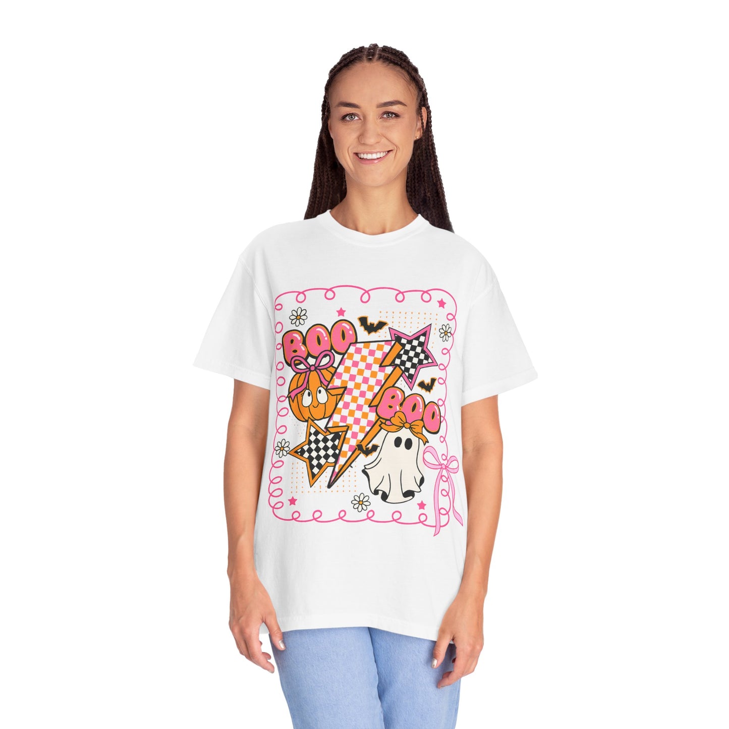 Retro Design Orange & Pink Unisex Halloween T-Shirt