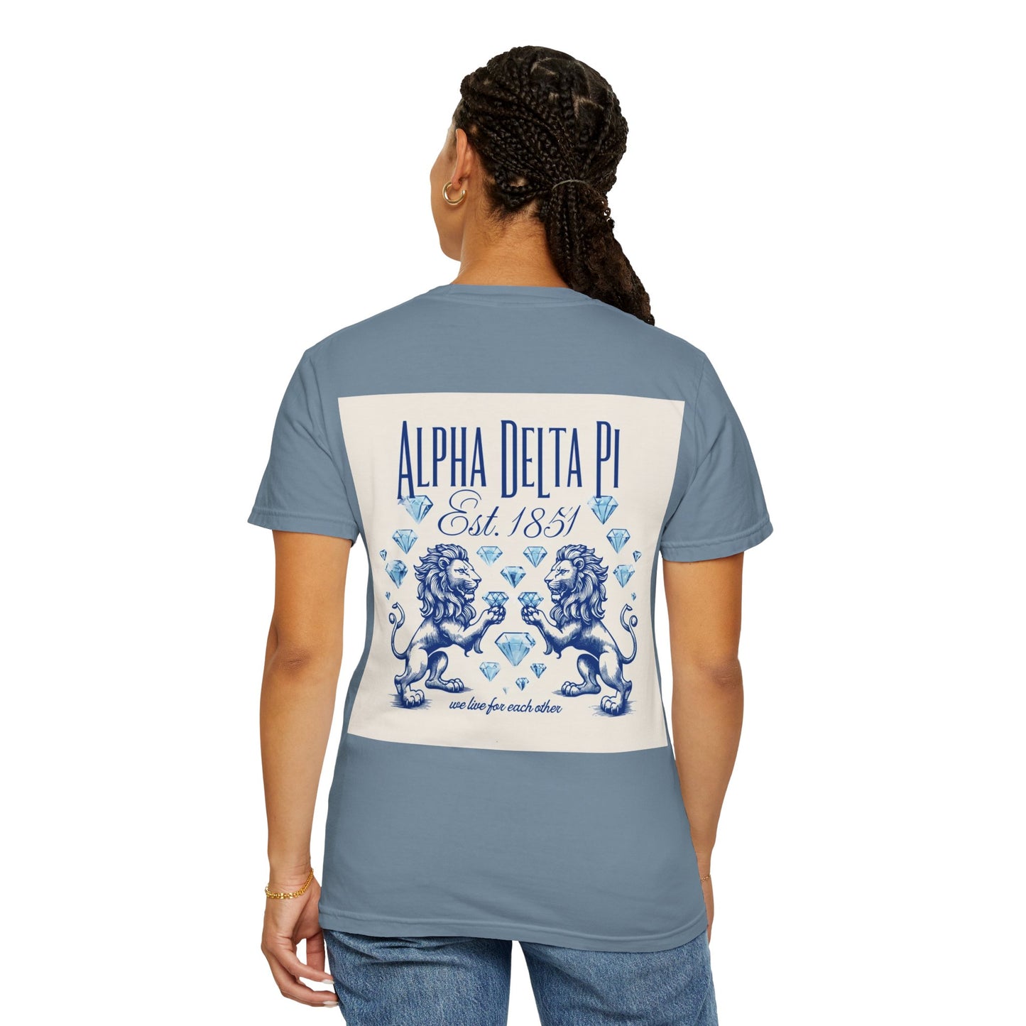Alpha Delta Pi T-Shirt, Sorority Shirt, College Apparel, Greek Life Gift, Unisex Garment-Dyed Tee