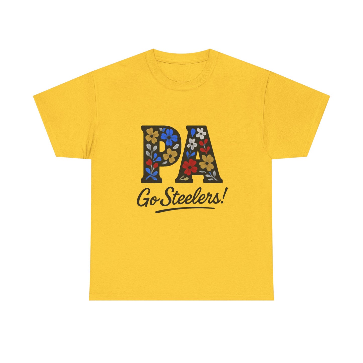 Sports Fan Tee - Floral PA Go Steelers Unisex Heavy Cotton Tee