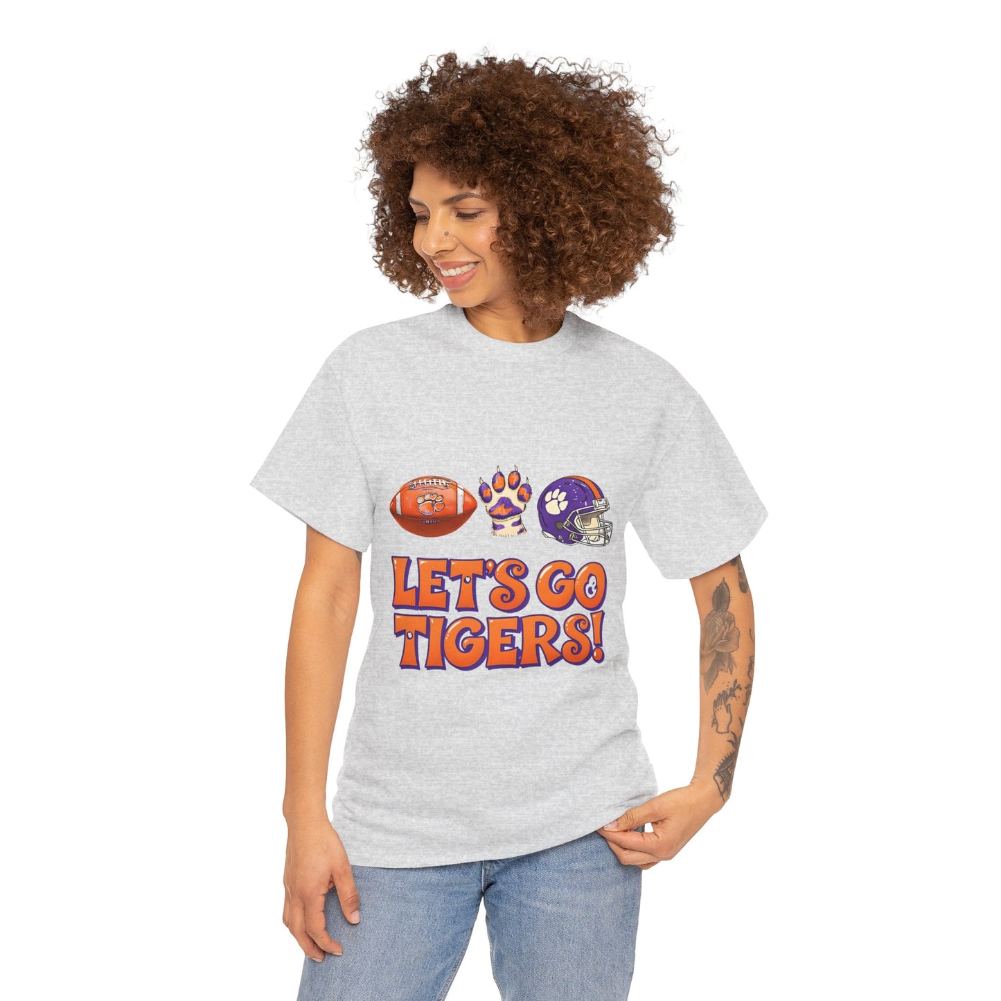 Unisex Heavy Cotton Tee - Let's Go Tigers! Sports Fan Tee, Game Day Shirt, Tailgate Apparel, Team Pride Top, College Football Gear